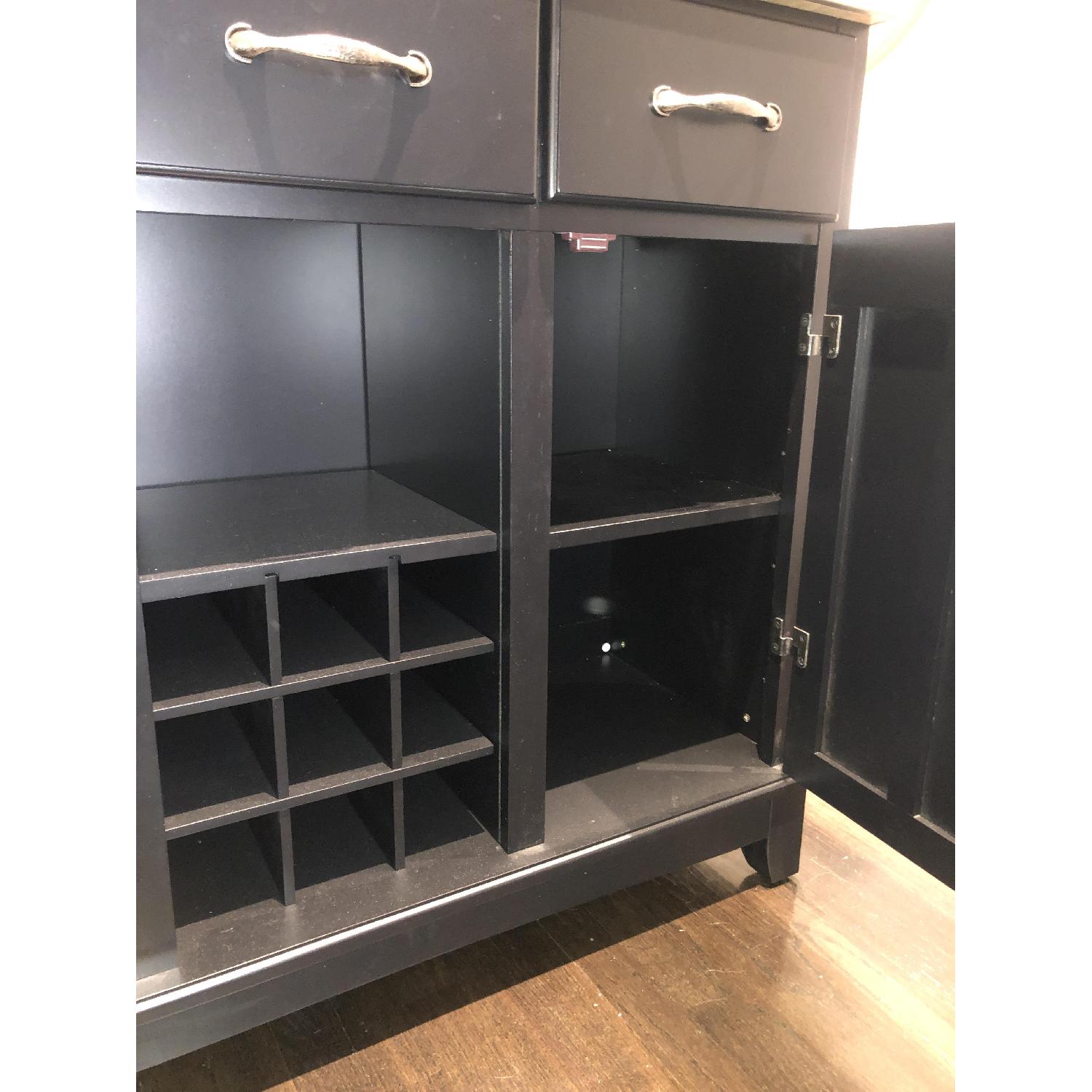 Black & Metal Top Buffet/Bar w/ Hutch - image-7