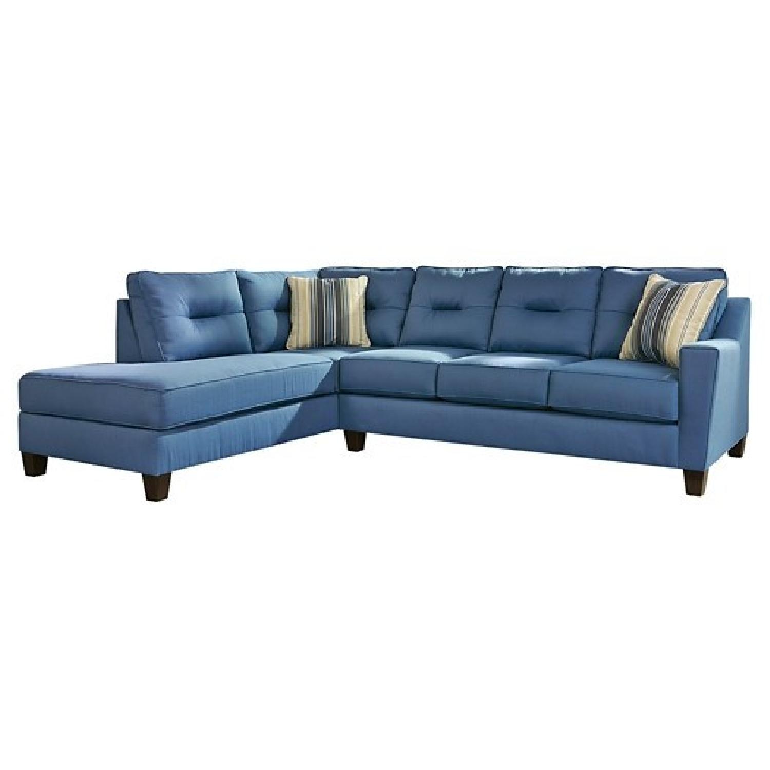 Harlem Furniture Inc Blue Sectional Sofa AptDeco