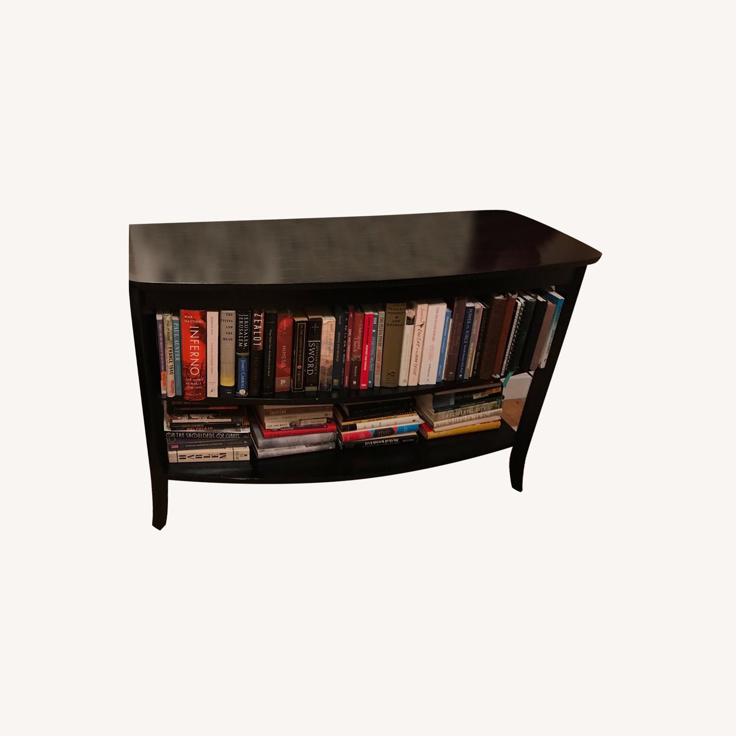 Pottery Barn Black Wood Bookshelf AptDeco