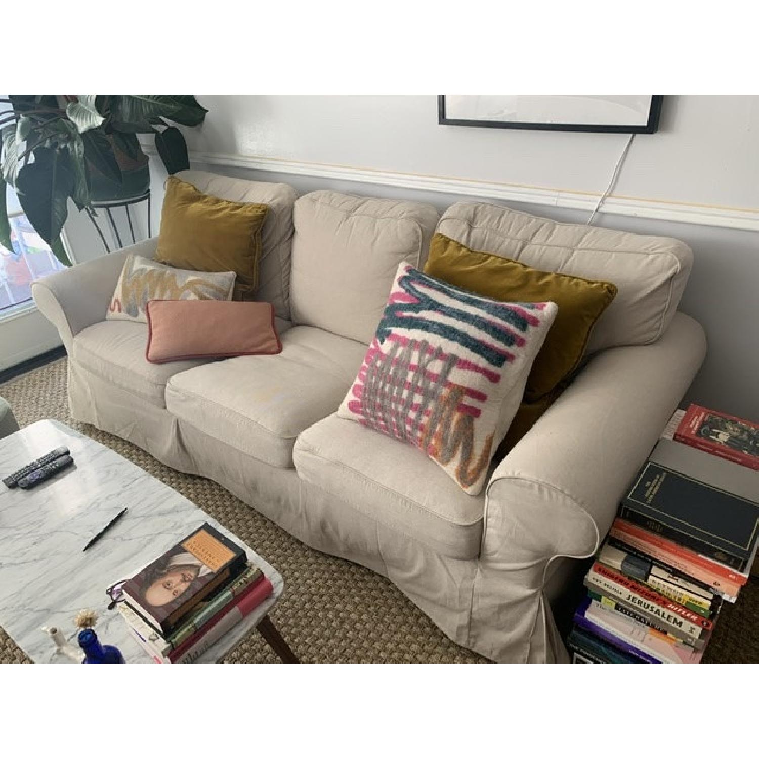 Ikea Ektorp Beige Cream Three Seater Sofa - image-2