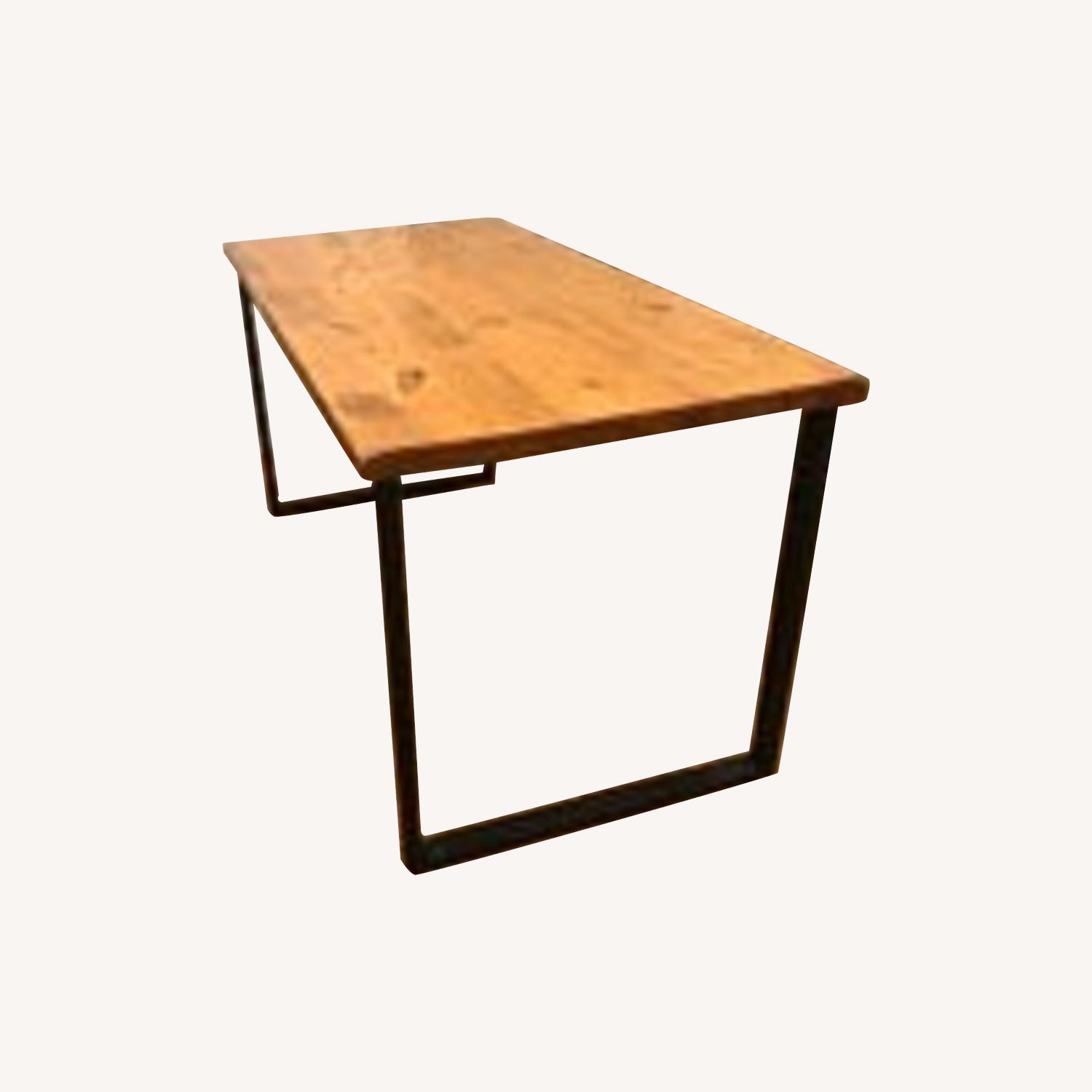 Reclaimed Wood & Metal Dining Table AptDeco