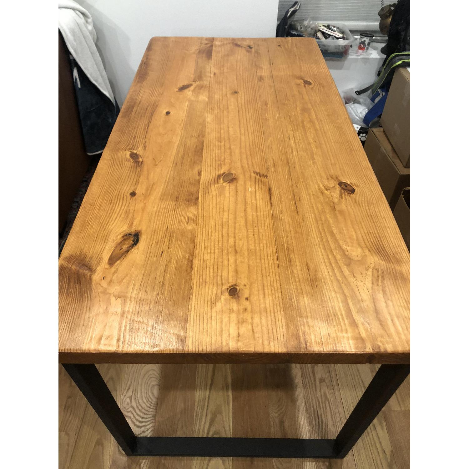 Reclaimed Wood & Metal Dining Table - image-8