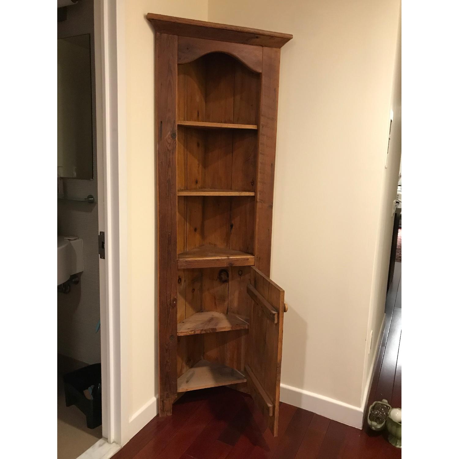 Vintage Wooden Corner Shelf AptDeco