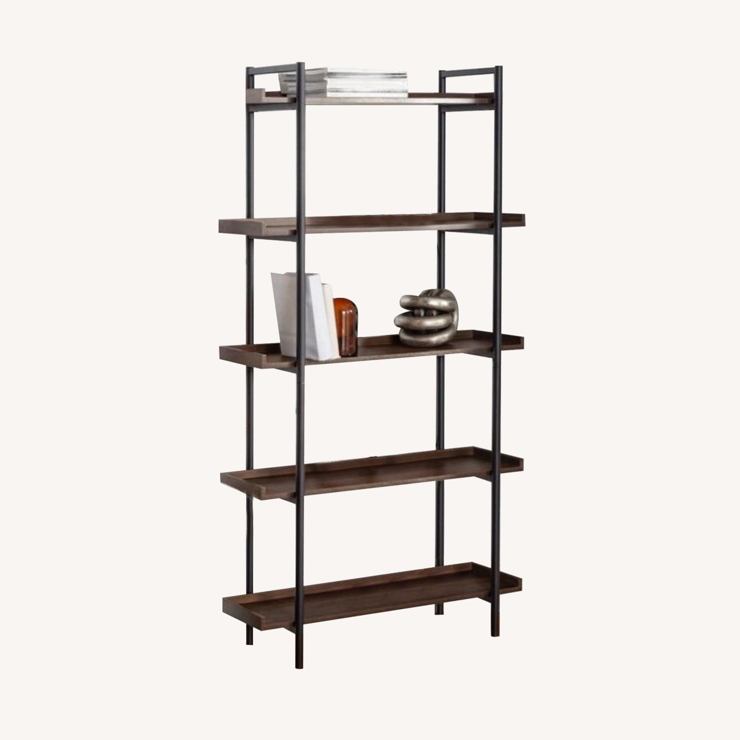 Wayfair Industrial Bookshelf (Dark wood) AptDeco