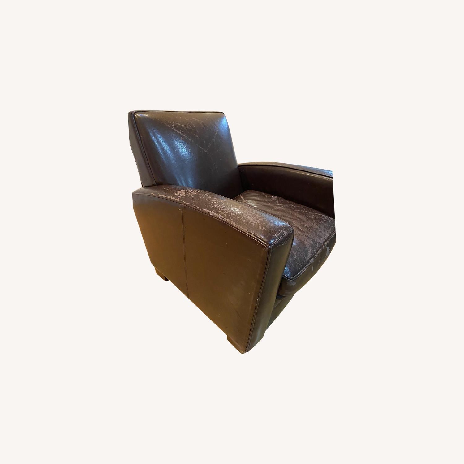 Z Gallerie Distressed Leather Chair AptDeco