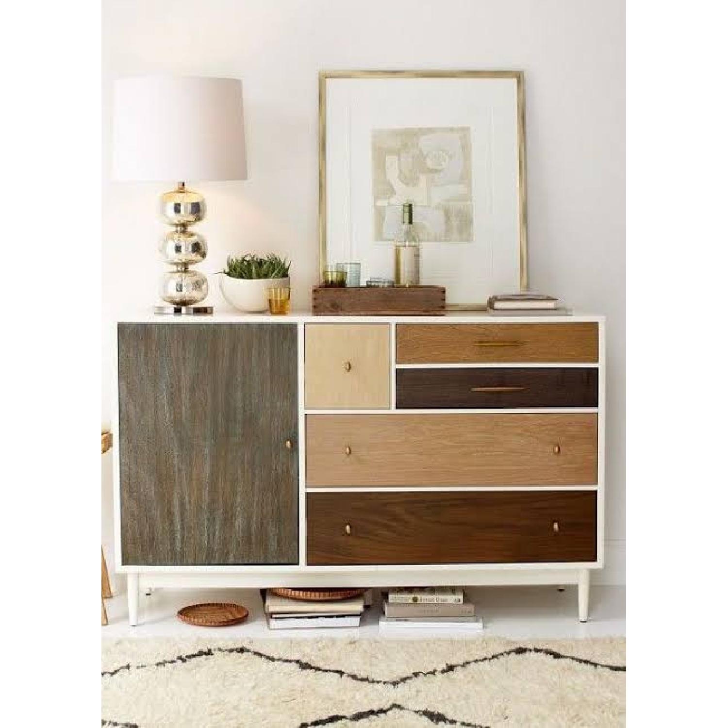 West Elm Patchwork Dresser with custommade legs AptDeco