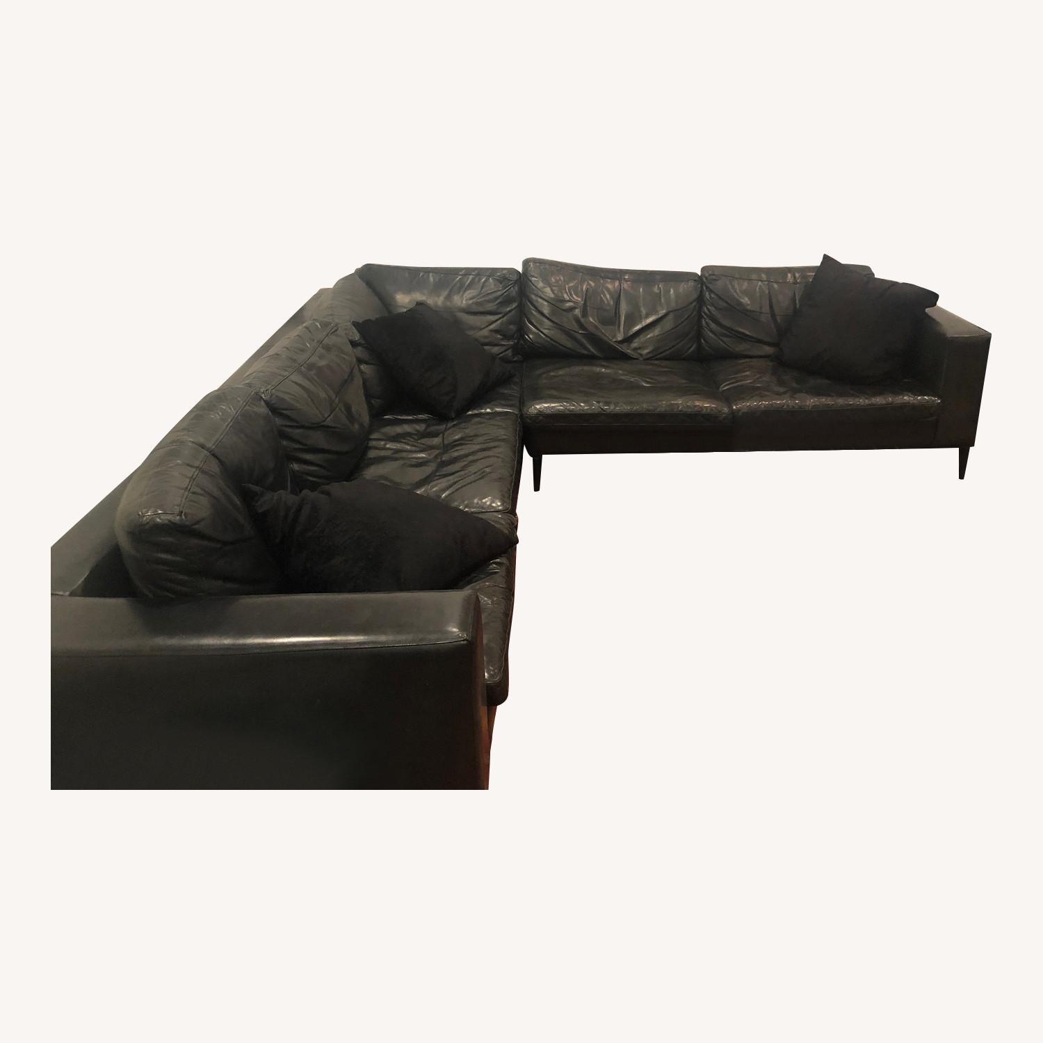 Blu Dot Leather Sectional Sofa AptDeco
