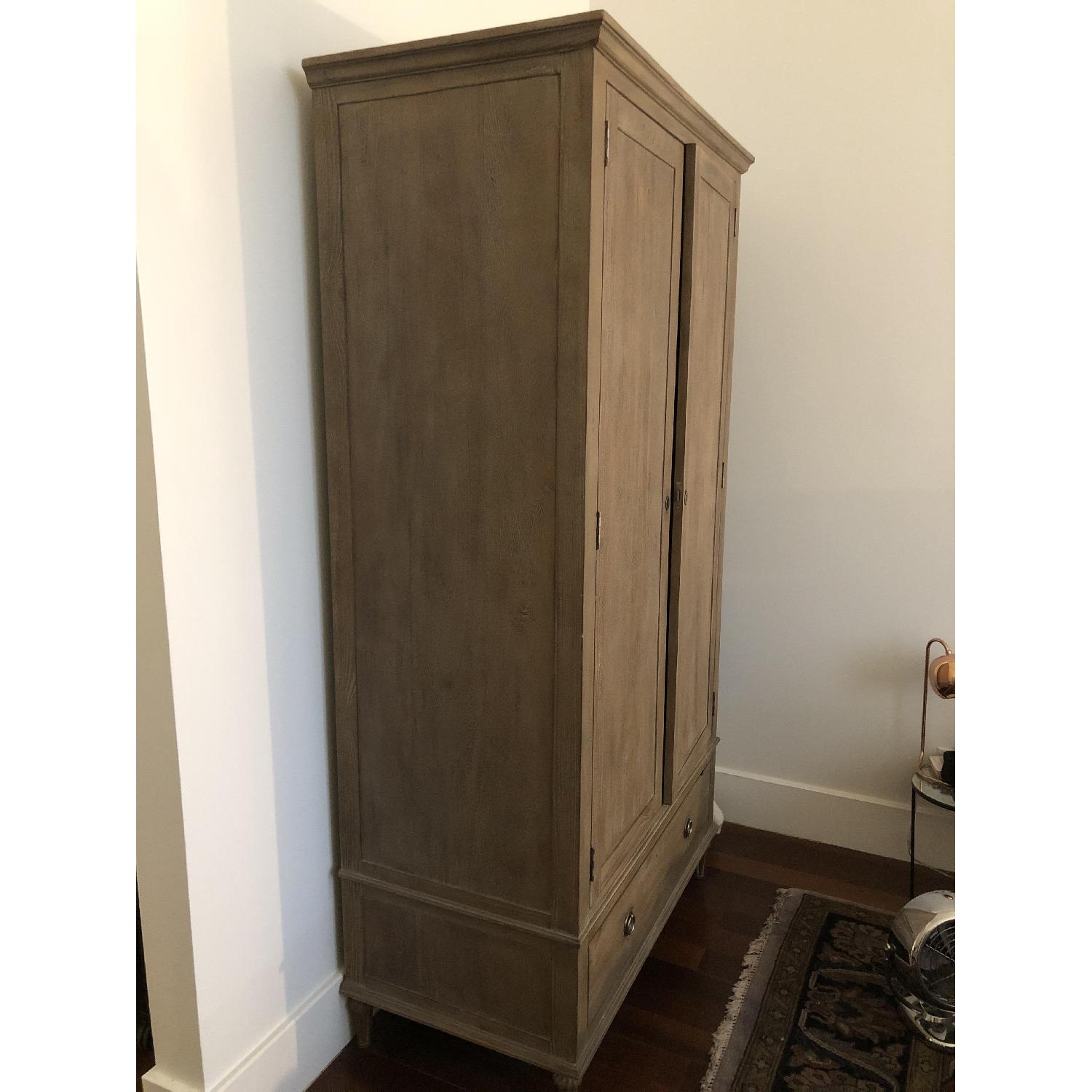 Restoration Hardware Maison Antique Grey Oak Armoire AptDeco