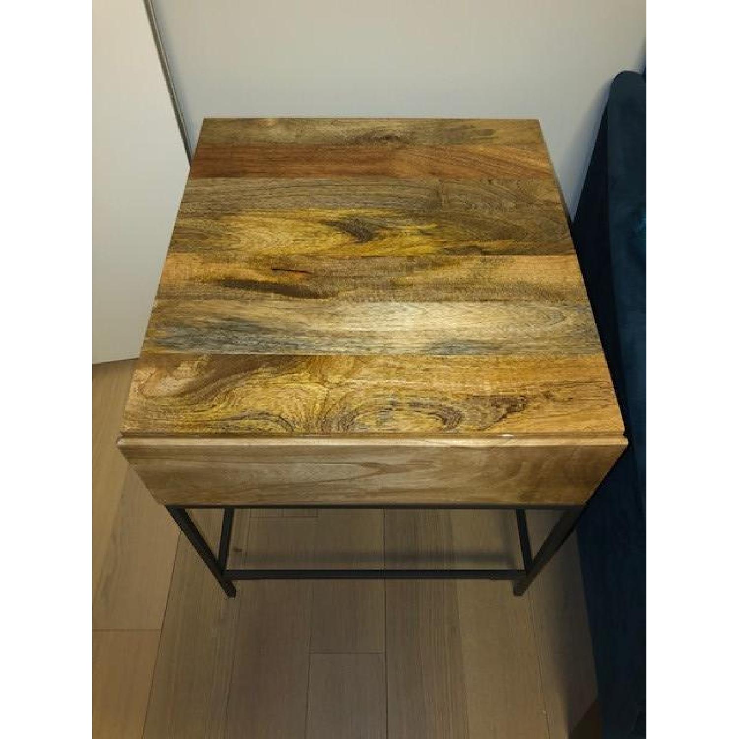 West Elm Industrial Storage Side Table - Mango Wood - image-3