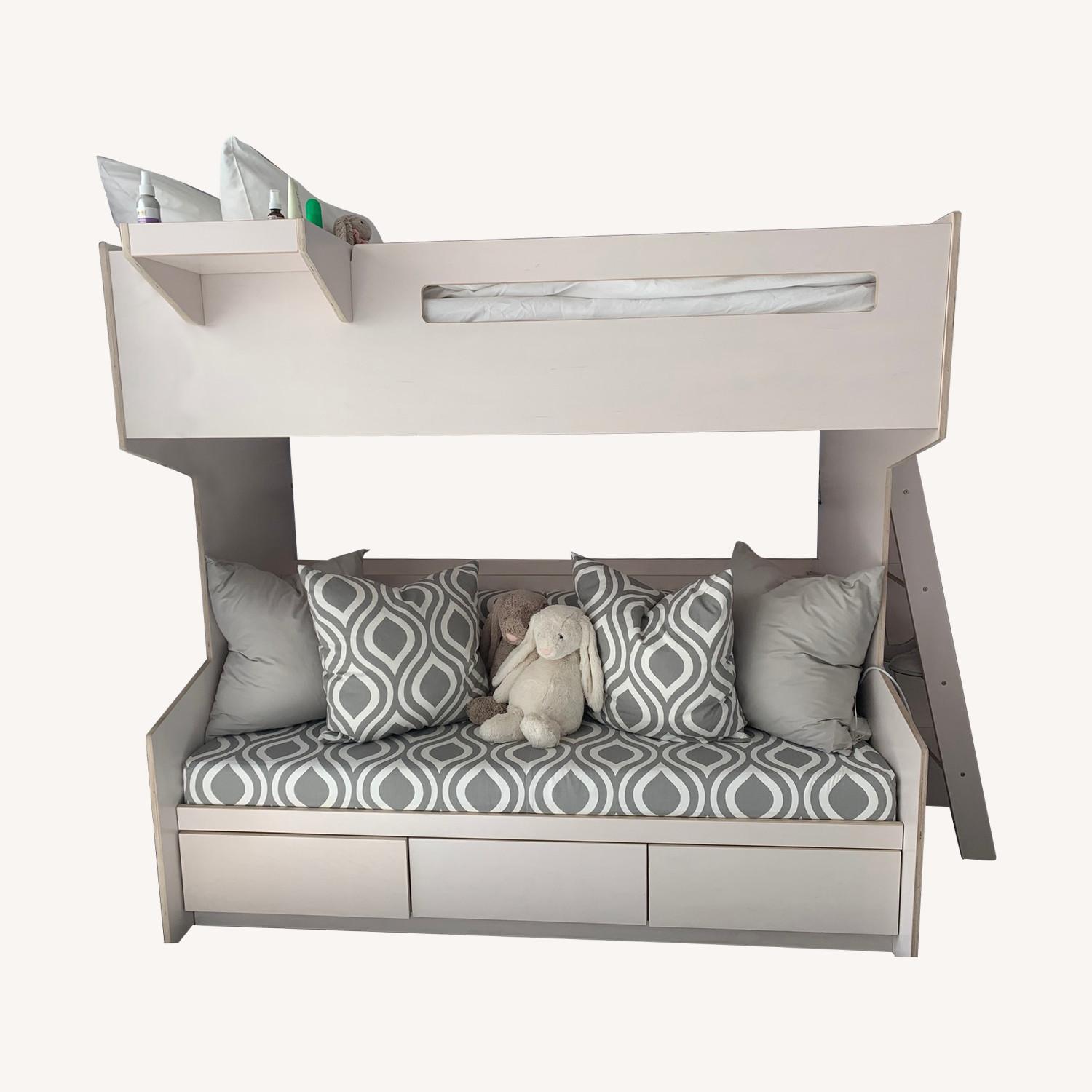 Casa Kids White Loft Bed over DayBed - image-0