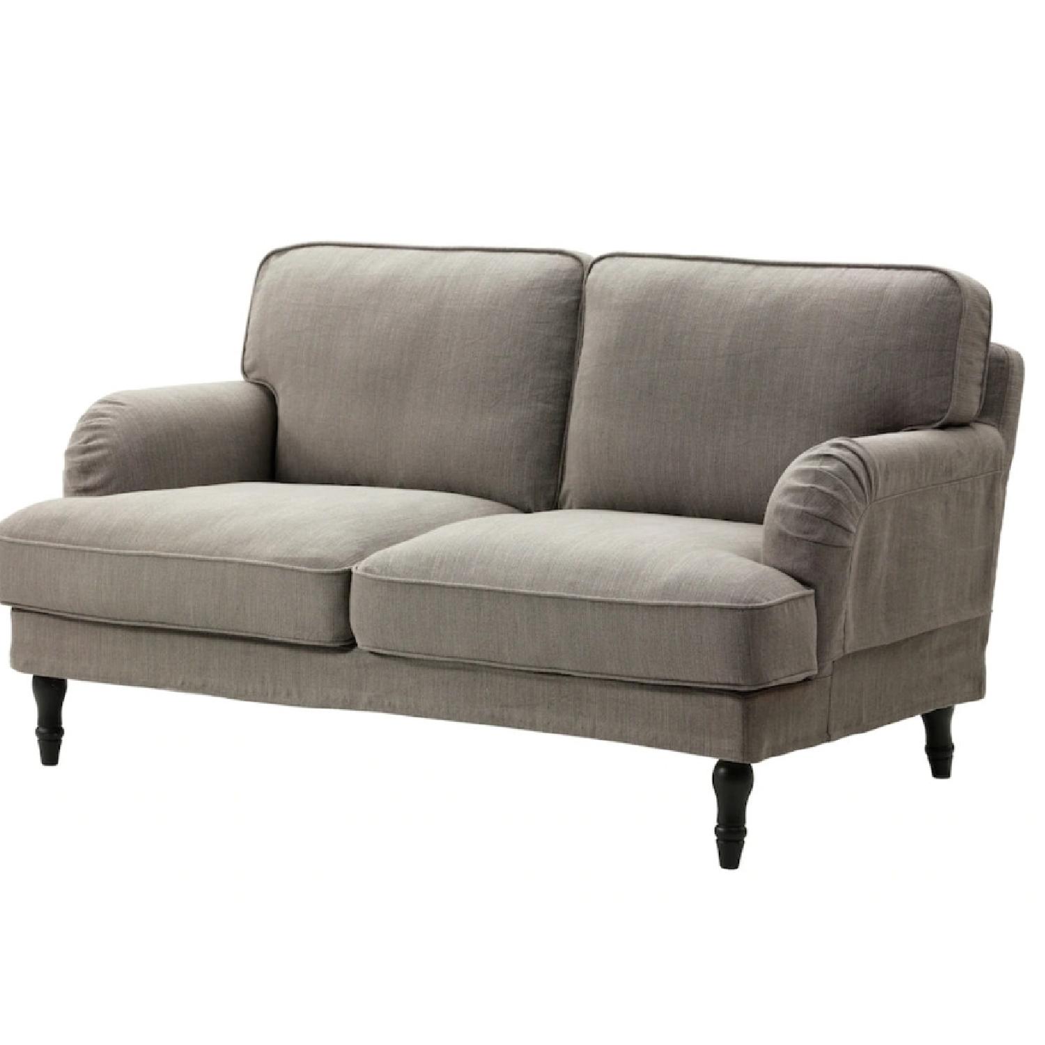 Ikea Dark Grey Loveseat Sofa AptDeco