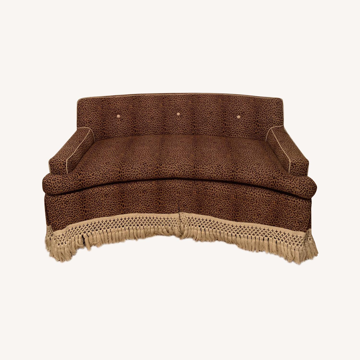 Custom Leopard Print Sofa with Tassel Trim - image-0