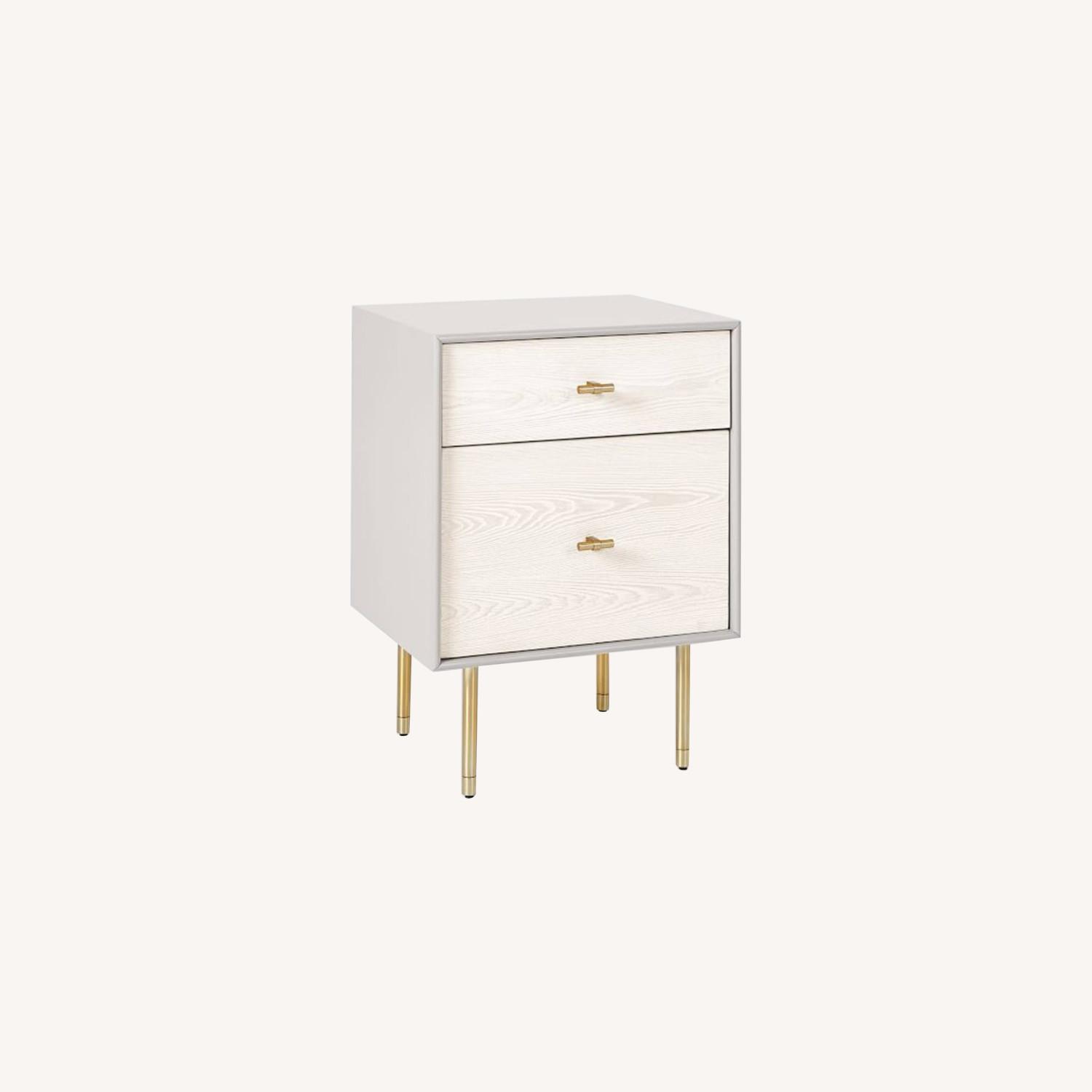 West Elm Modernist Wood & Lacquer Nightstand AptDeco