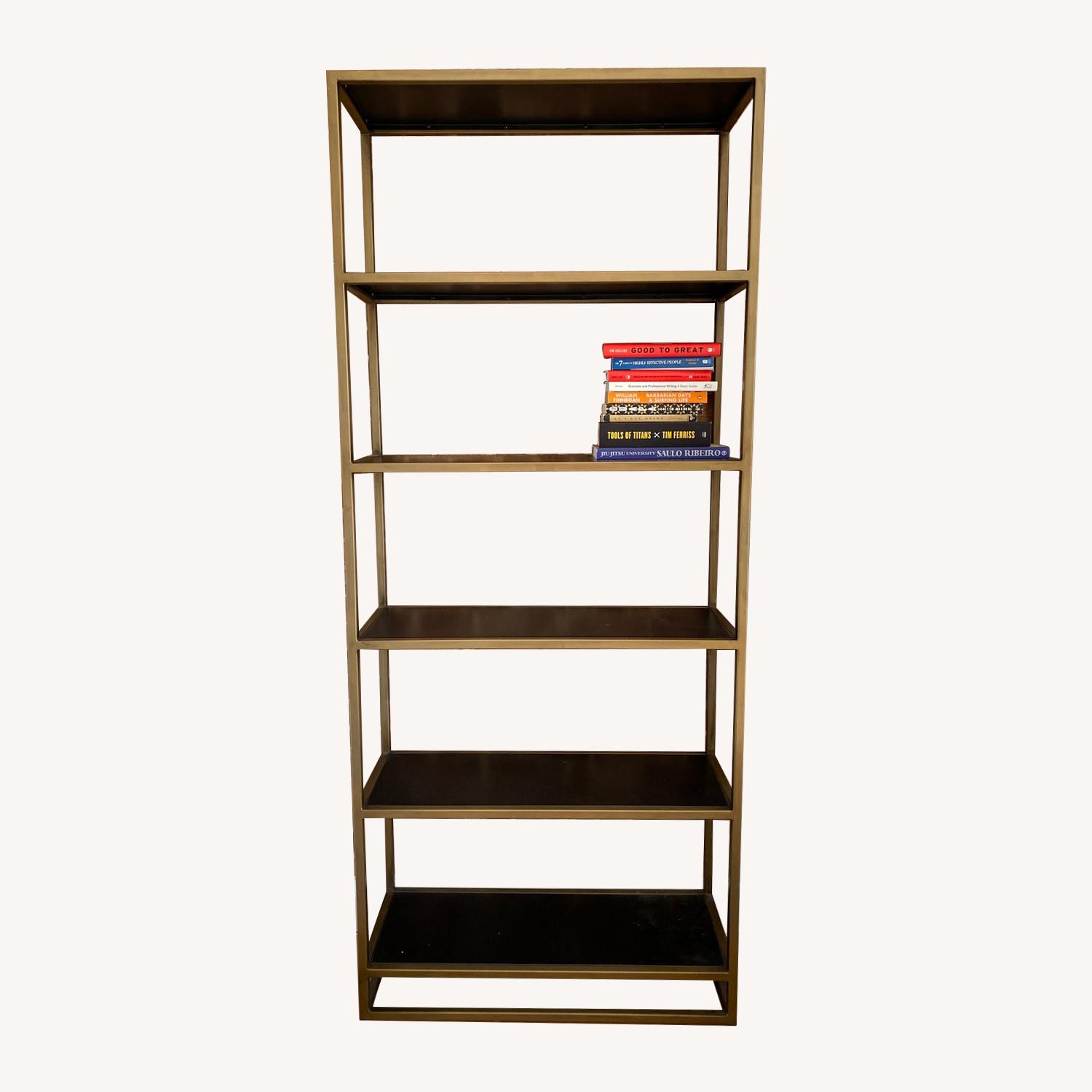 Brass and Metal Bookshelf - image-0