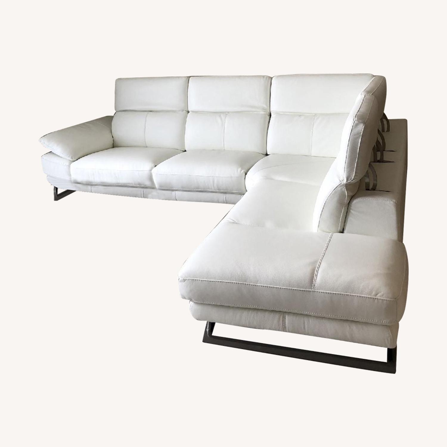 Leather Power Reclining Sectional - image-0