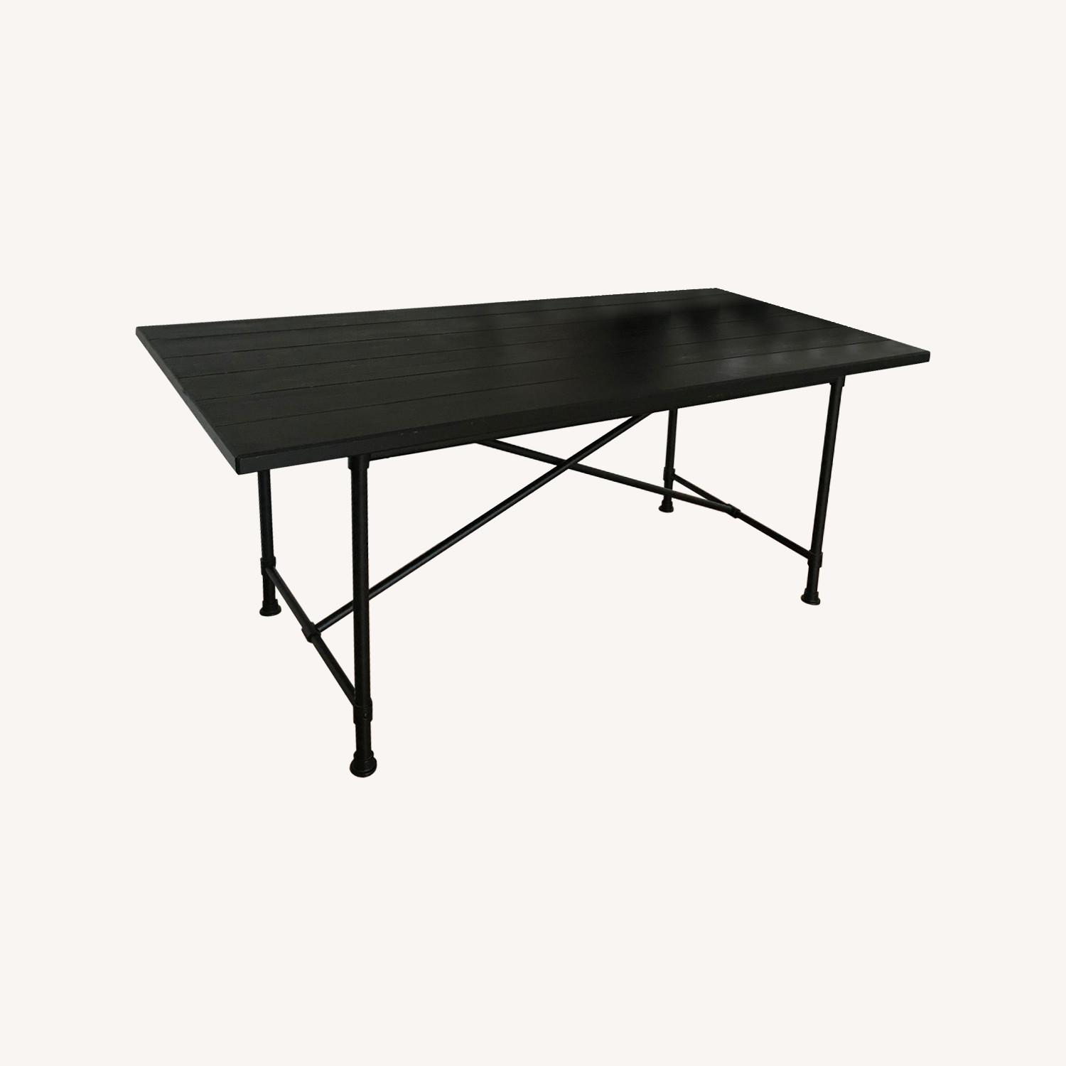 Ikea Classic Blaack Mid Century Modern Table - AptDeco