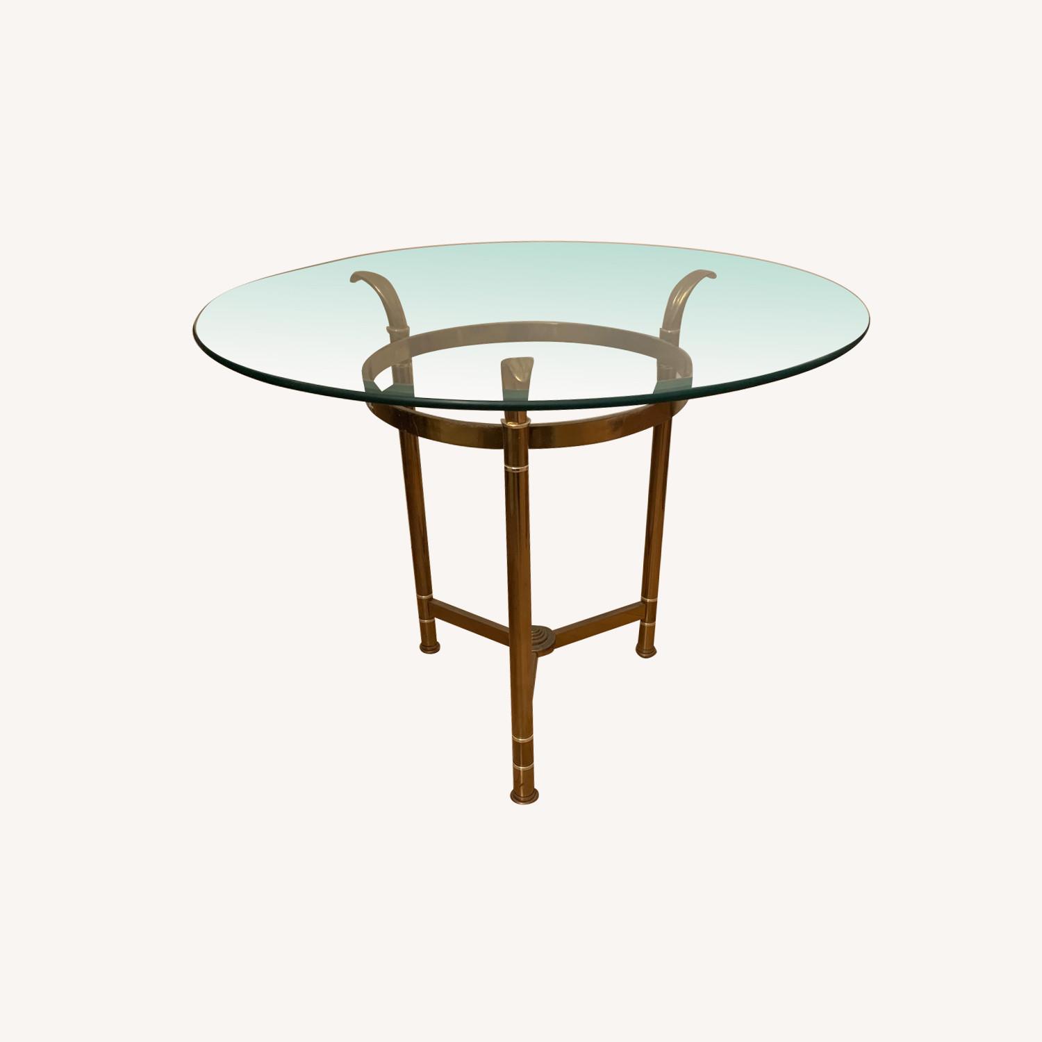 Midcentury modern glass top side table AptDeco