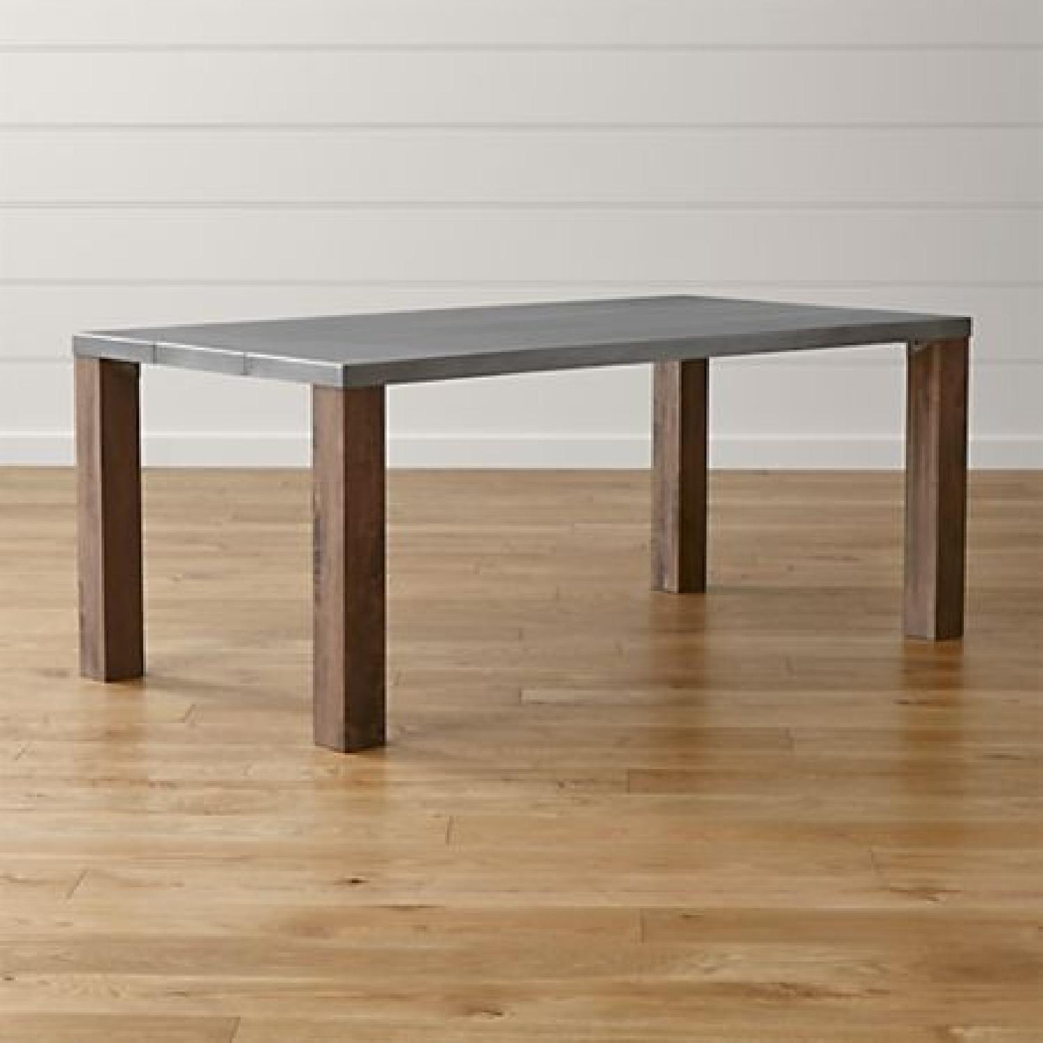 Crate and Barrel Galvin Metal Top Dining Table - image-5