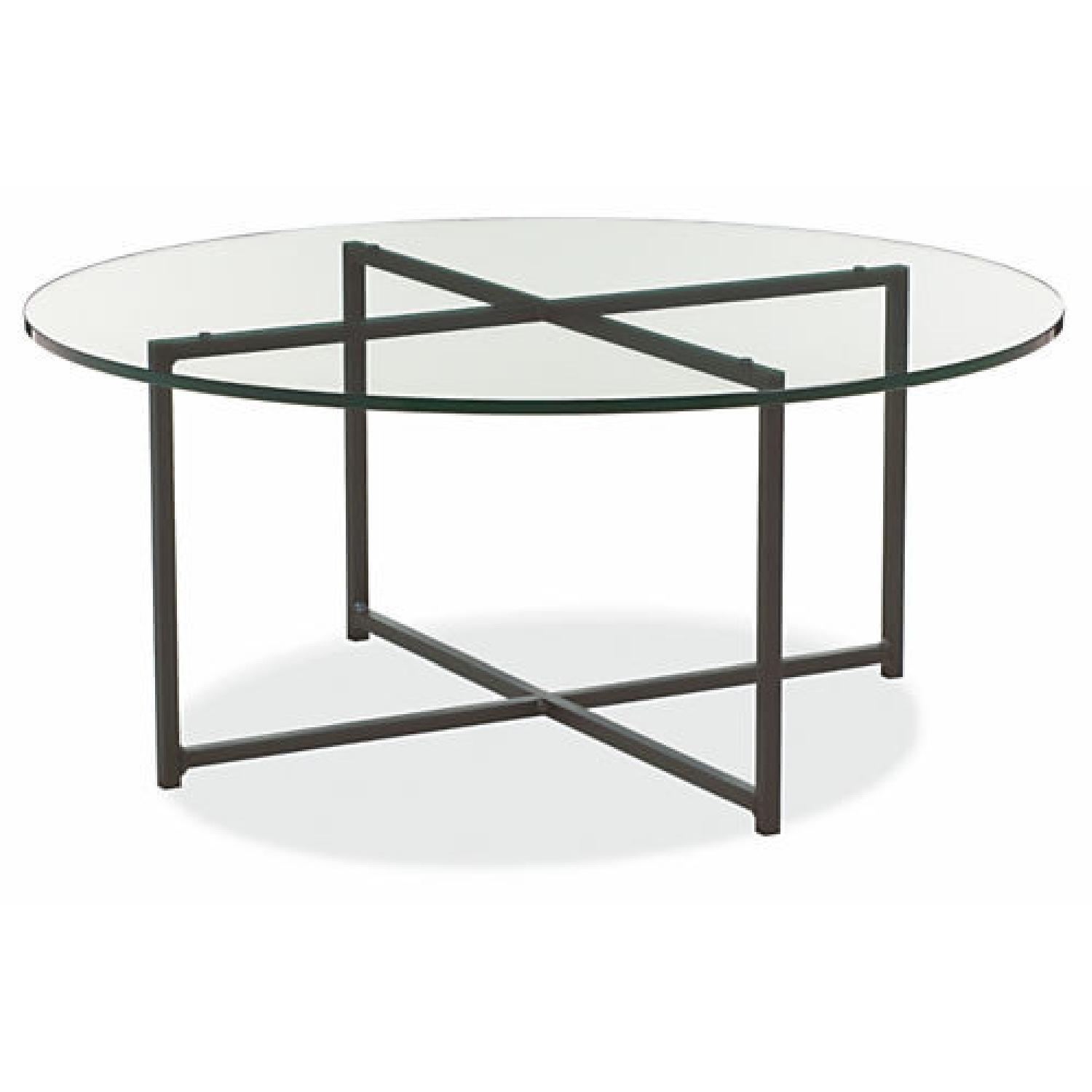 Room & Board Glass Coffee Table with Stainless Steel Base - image-4
