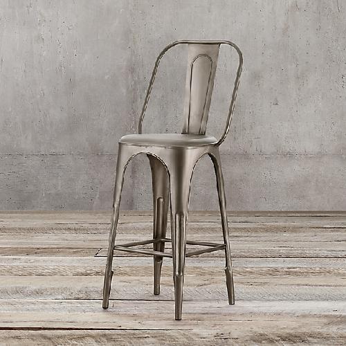 Used Restoration Hardware Remy Barstool - Gunmetal - Set of 4 for sale on AptDeco