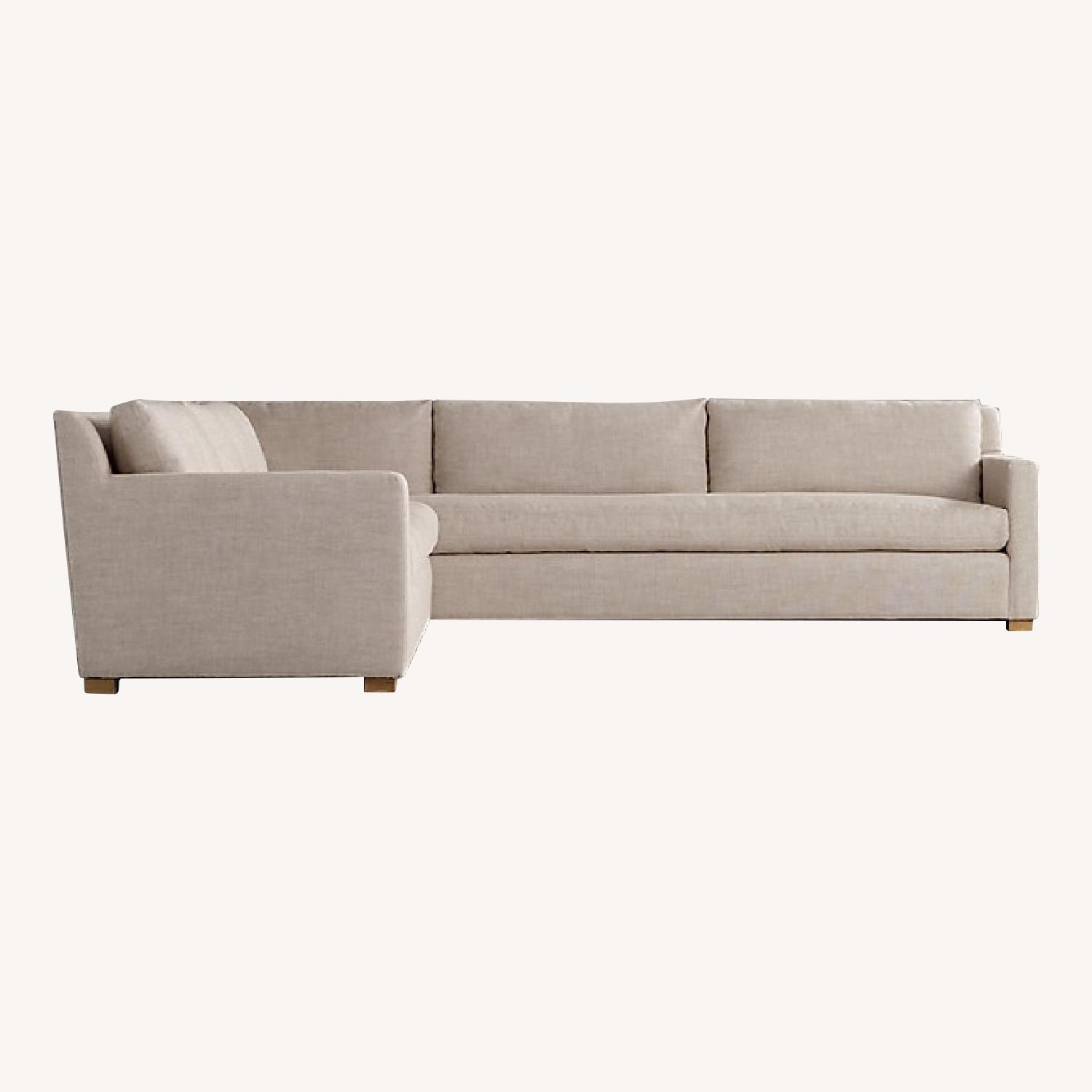 Restoration Hardware Belgian Linen Sectional AptDeco