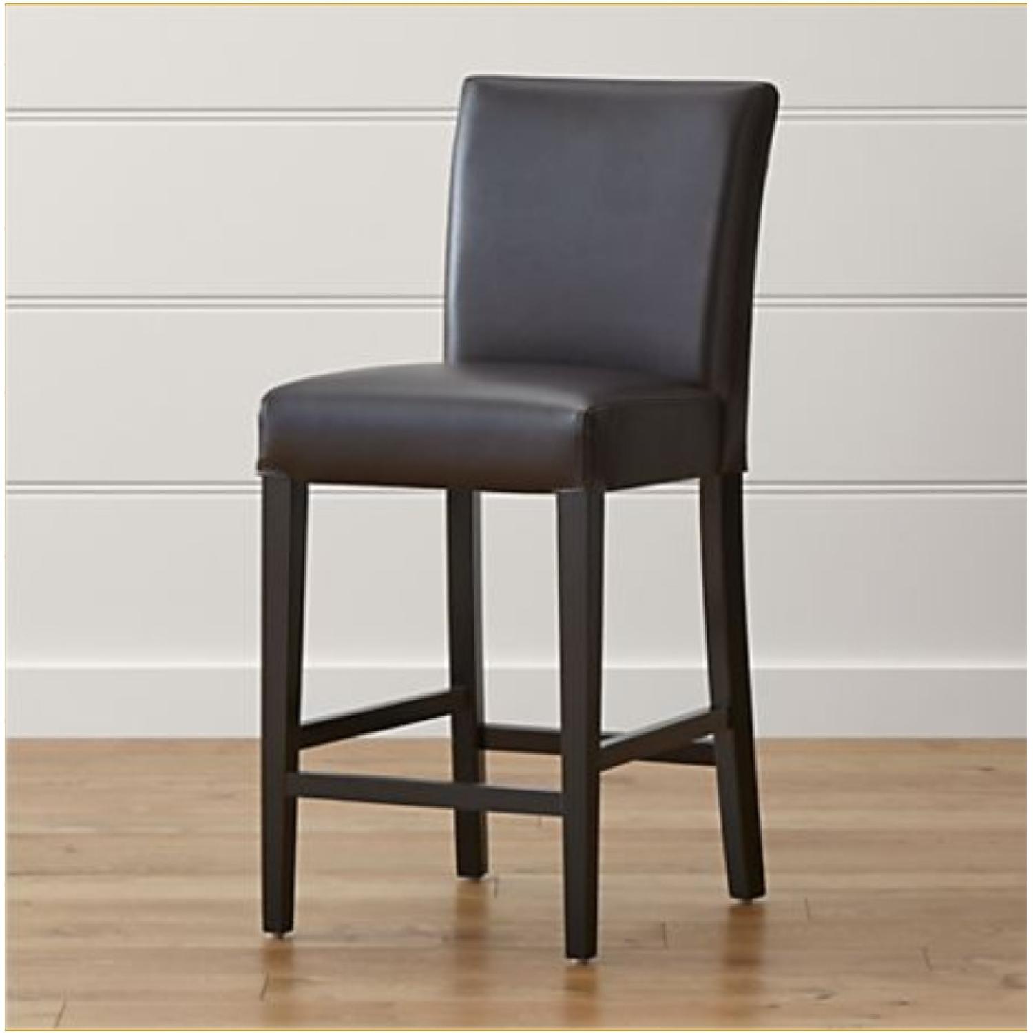 Crate & Barrel Leather Bar Stools - image-4
