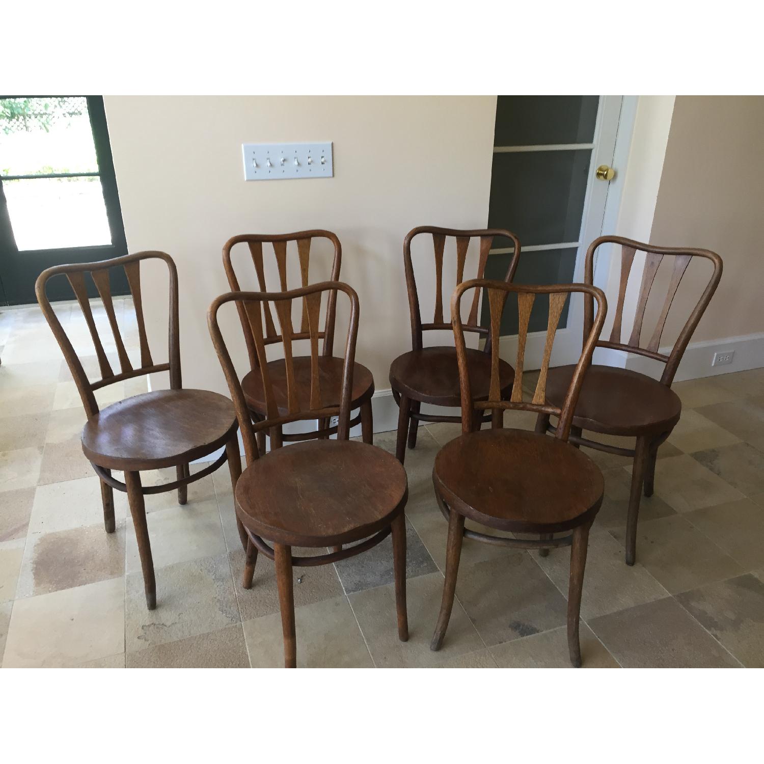 SET OF SIX ANTIQUE BENTWOOD CAFE CHAIRS - image-1