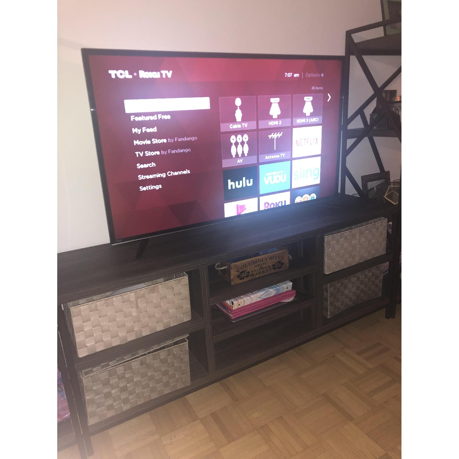 3 Shelf Media Console - Distressed Wood - image-6