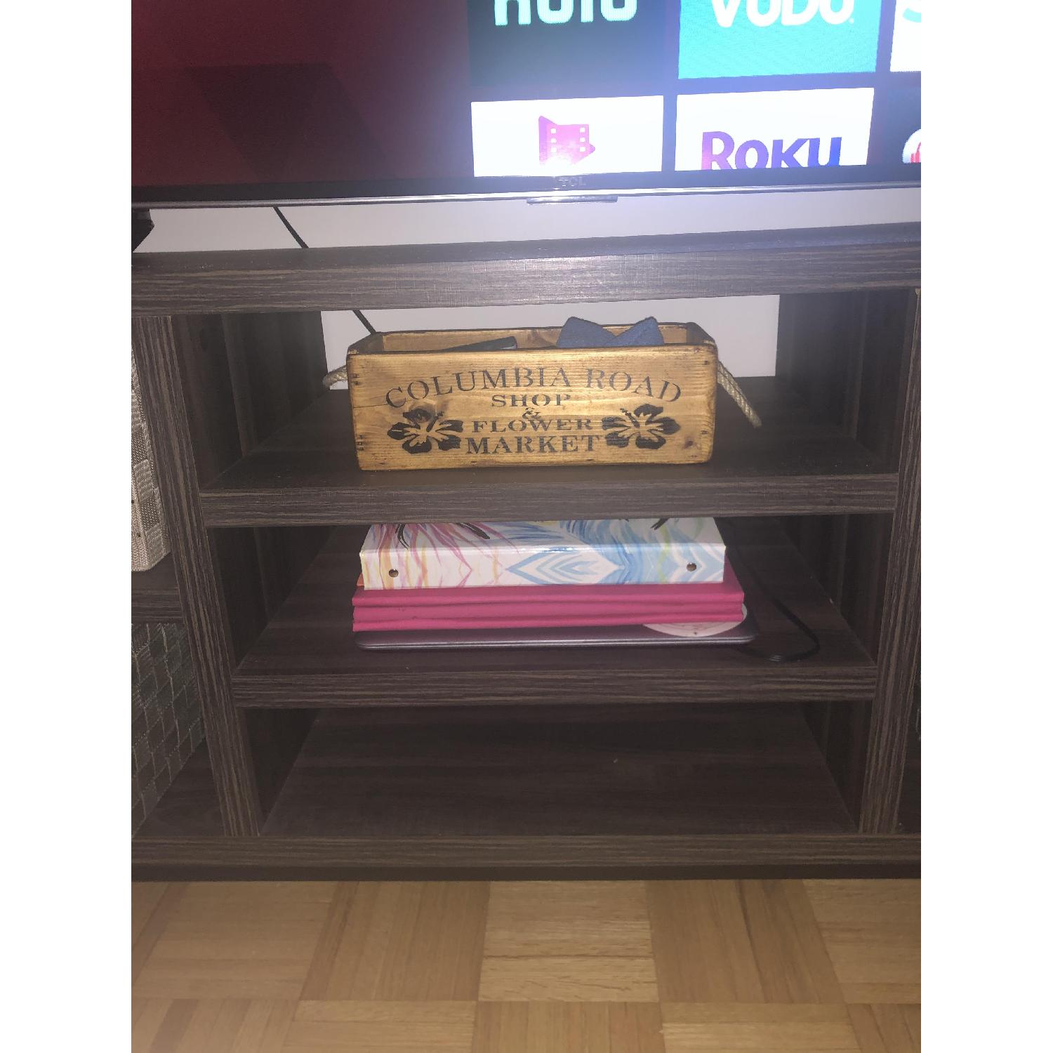 3 Shelf Media Console - Distressed Wood - image-5