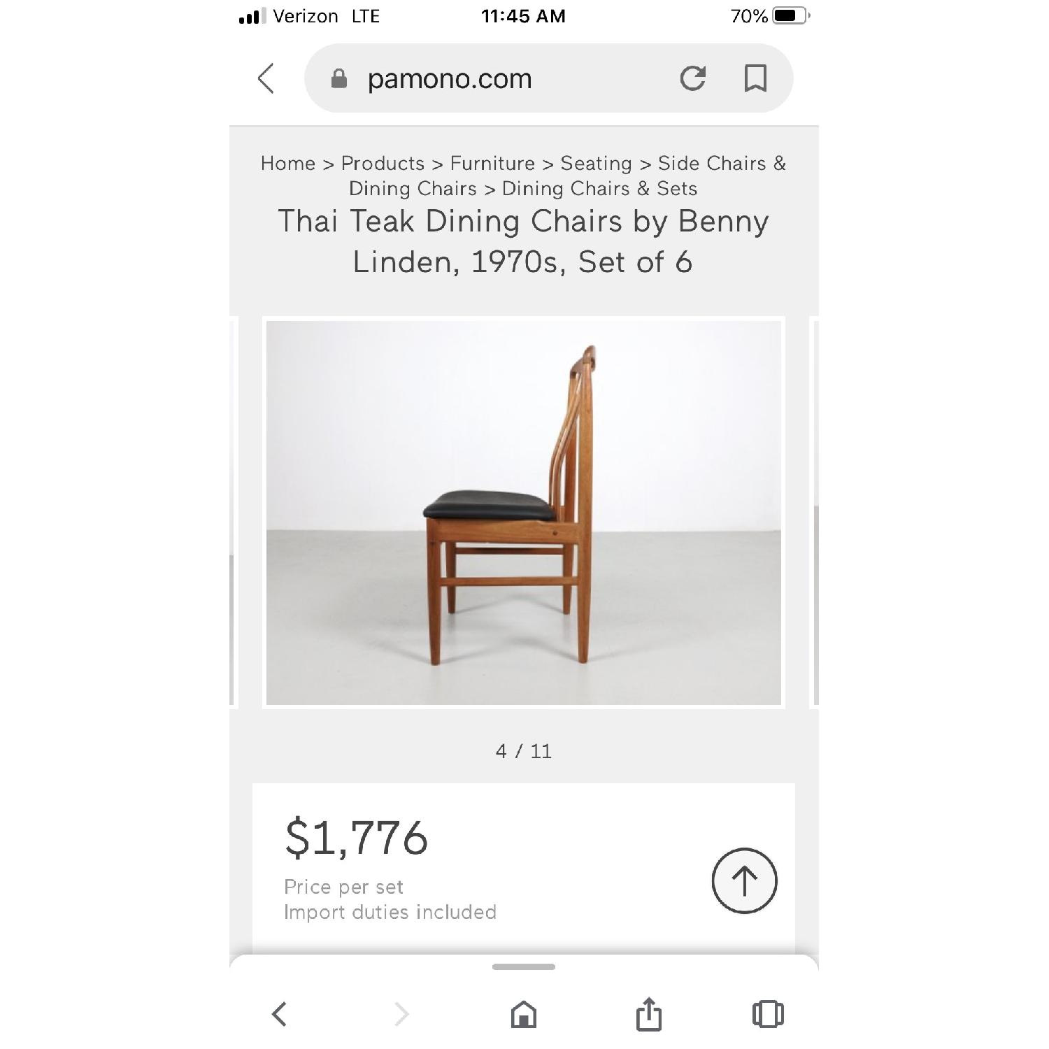 Benny Linden Vintage Thai Teak 4 Dining Chairs - image-36