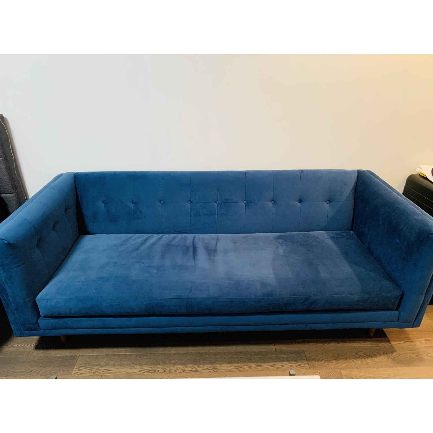 West Elm Velvet Sofa - image-1