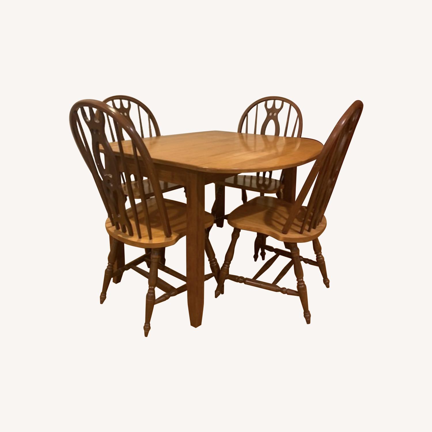 Drop Leaf Table & Four Chairs - AptDeco