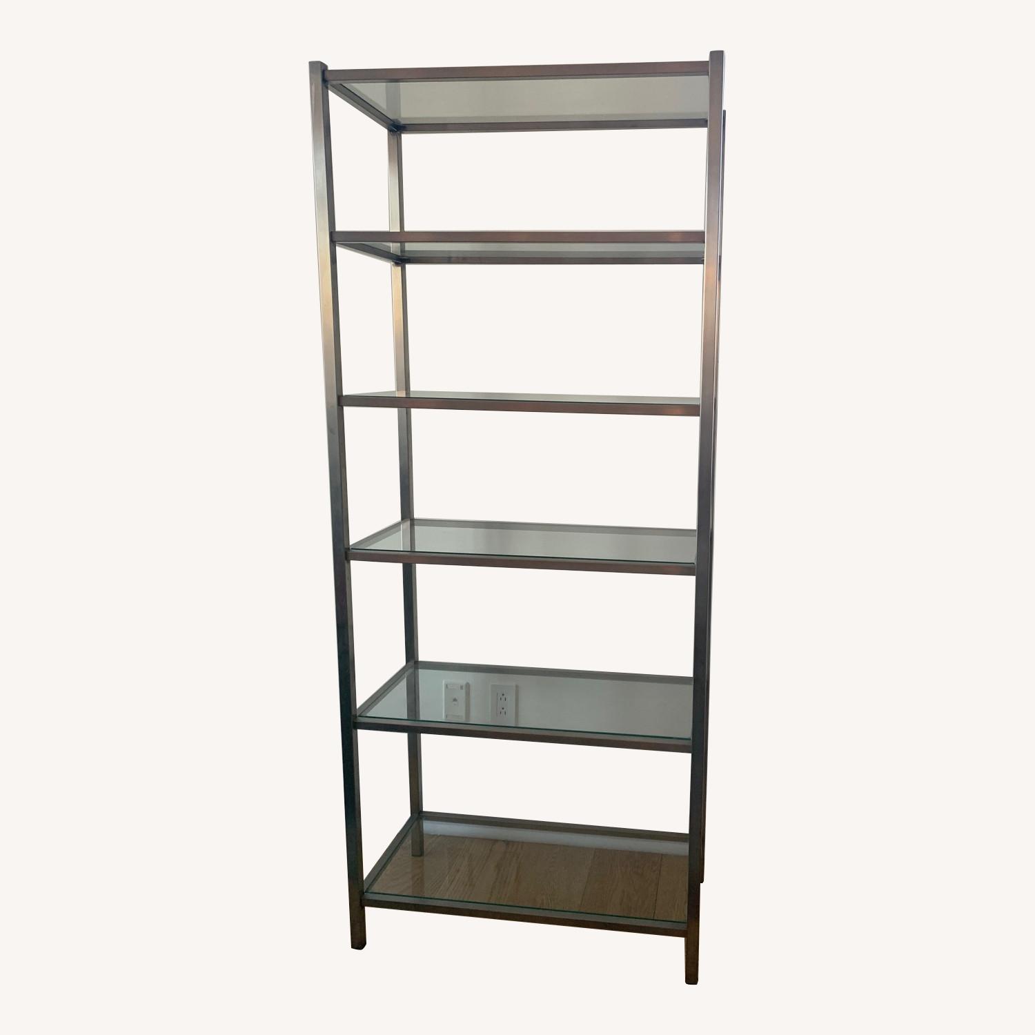 Room & Board Stainless Steel and Glass Bookcase - image-0