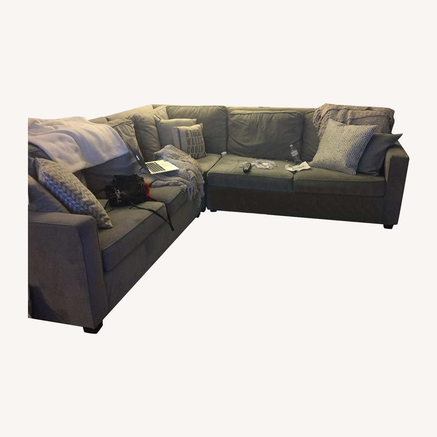 West Elm Grey 3 Piece Henry Sectional AptDeco