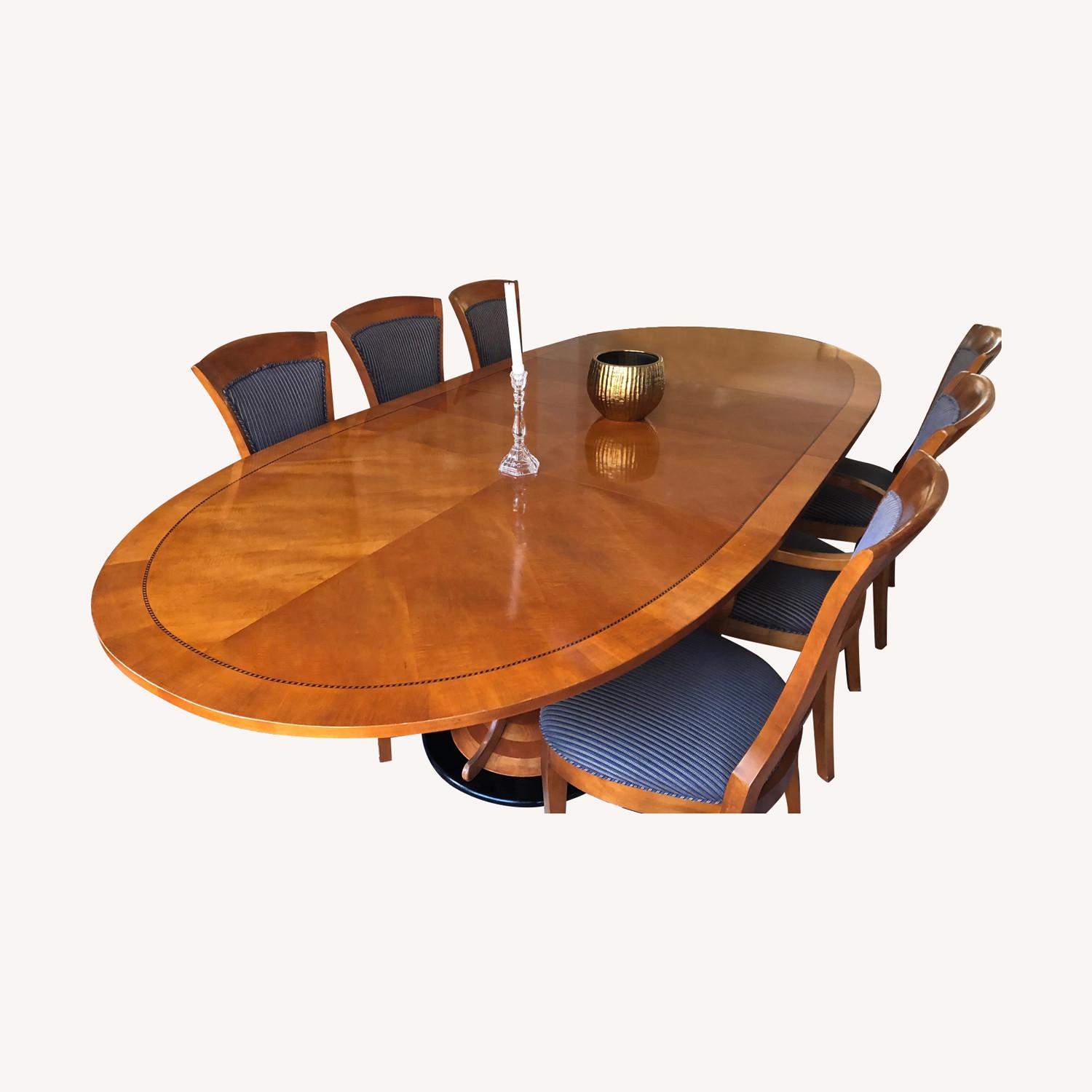Tiger maple dining set - image-0