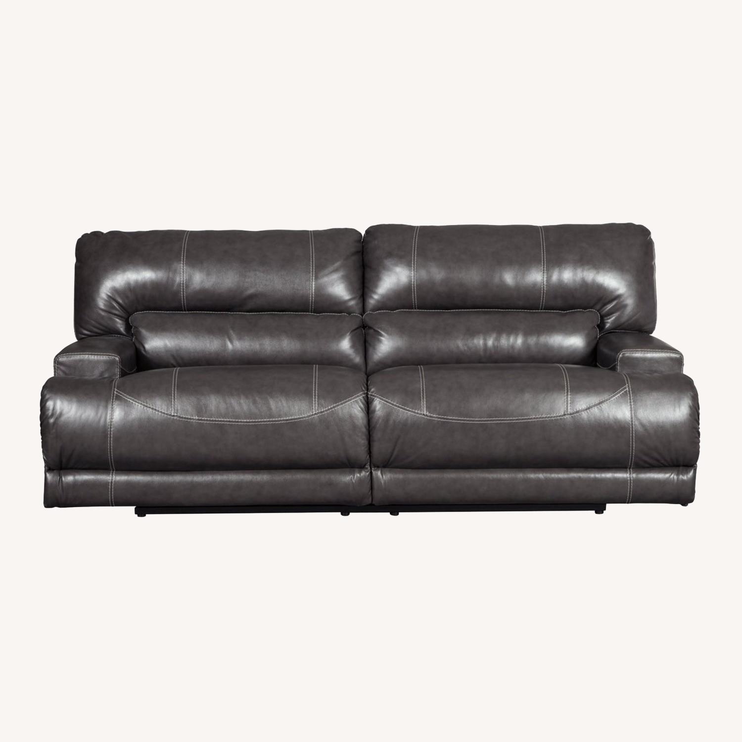 McCaskill Two Seat Leather Power Recliner - image-0