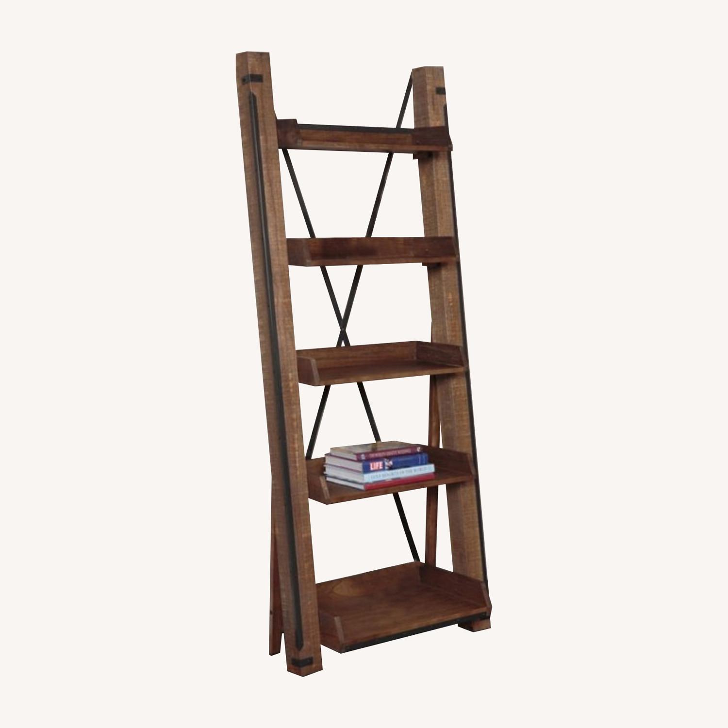 Industrial 81 Open Shelf Ladder Bookcase AptDeco