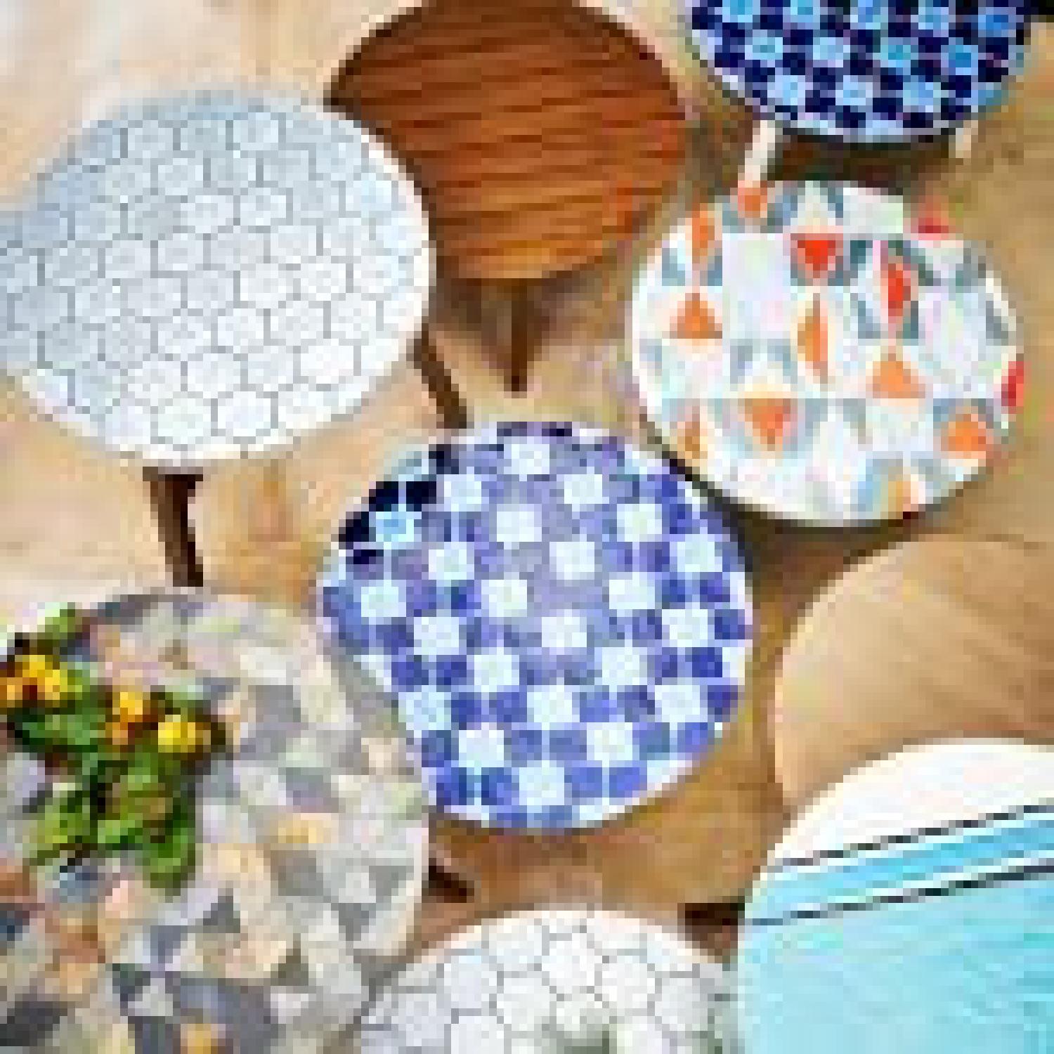West Elm Mosaic Tiled Outdoor Bistro Table - image-2
