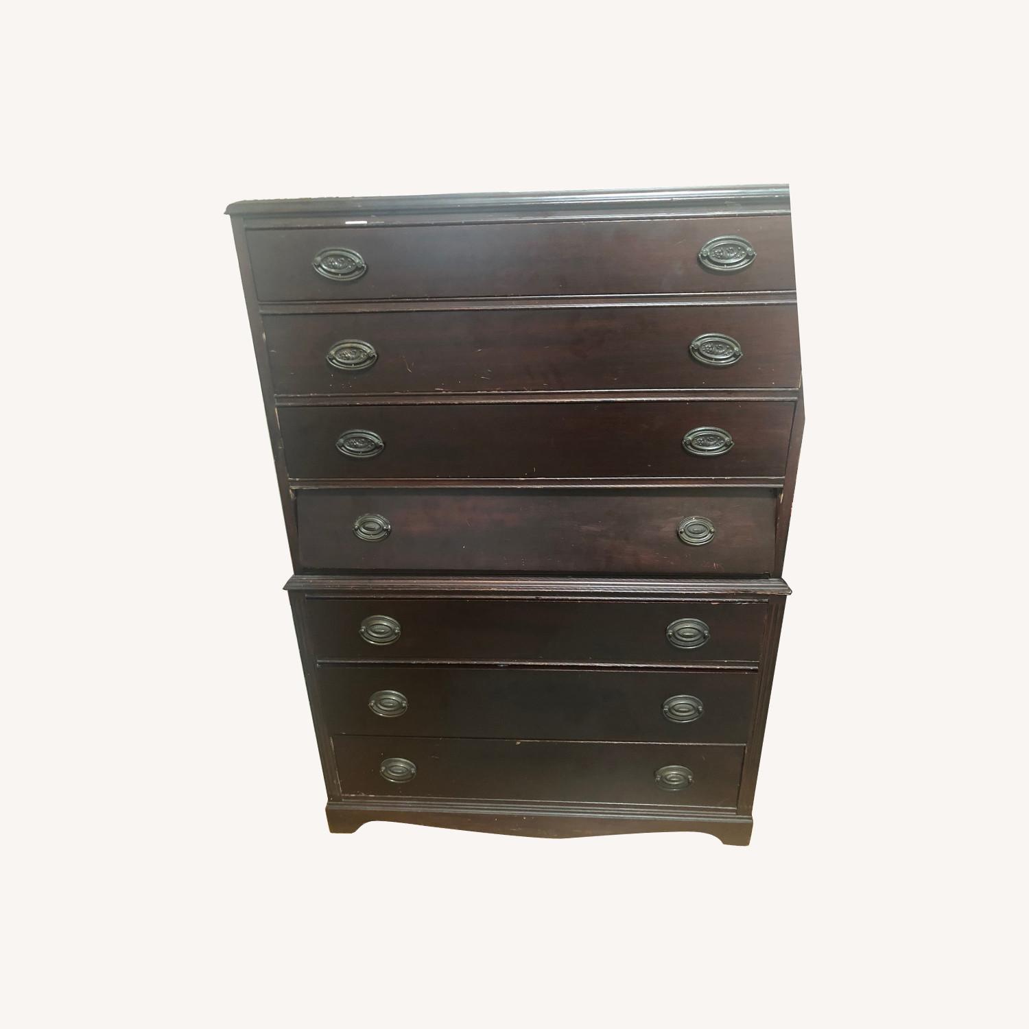 Antique 6-Drawer Dresser with hidden/pull out desk - image-0