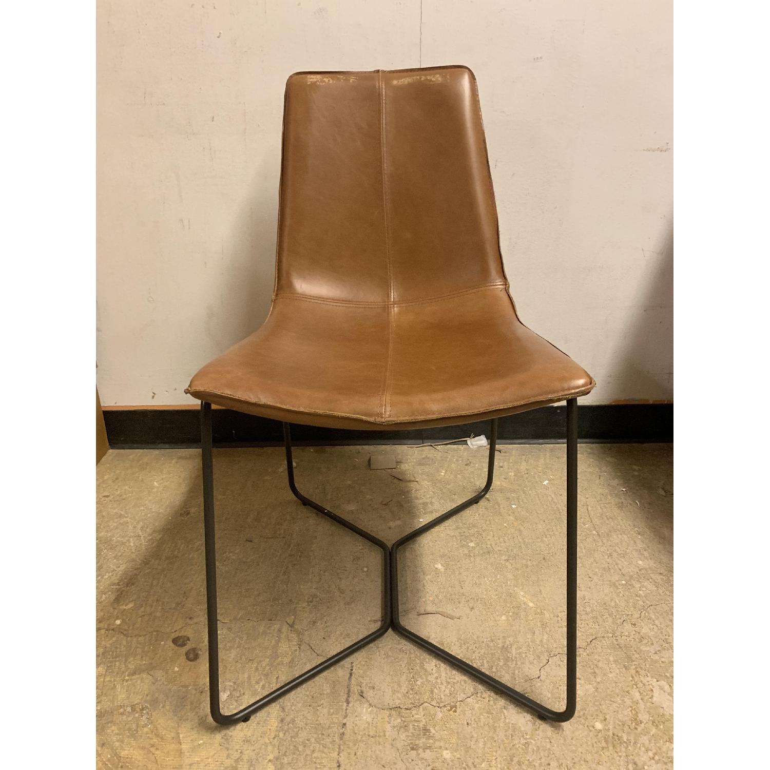 West Elm Slope Leather Dining Chair AptDeco