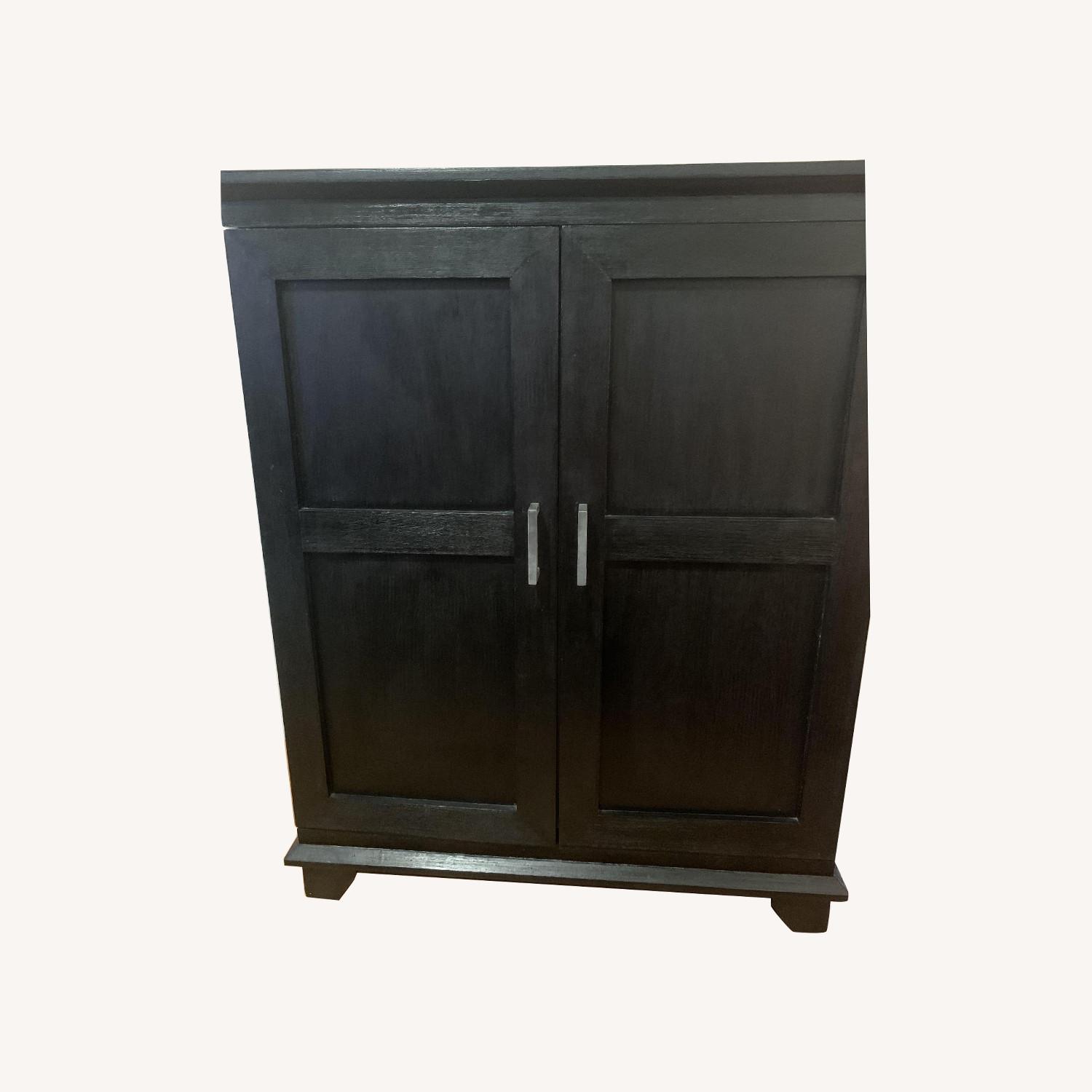 Crate & Barrel Black Wooden Bar AptDeco