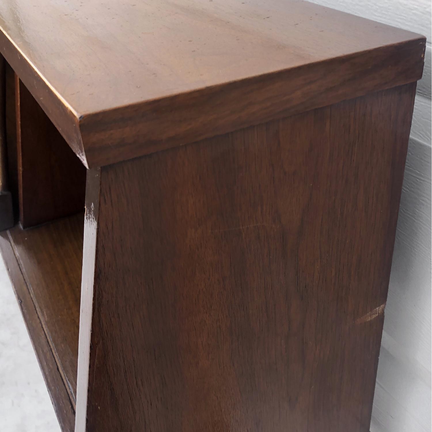 Mid-Century Queen Size Walnut Storage Headboard - image-13