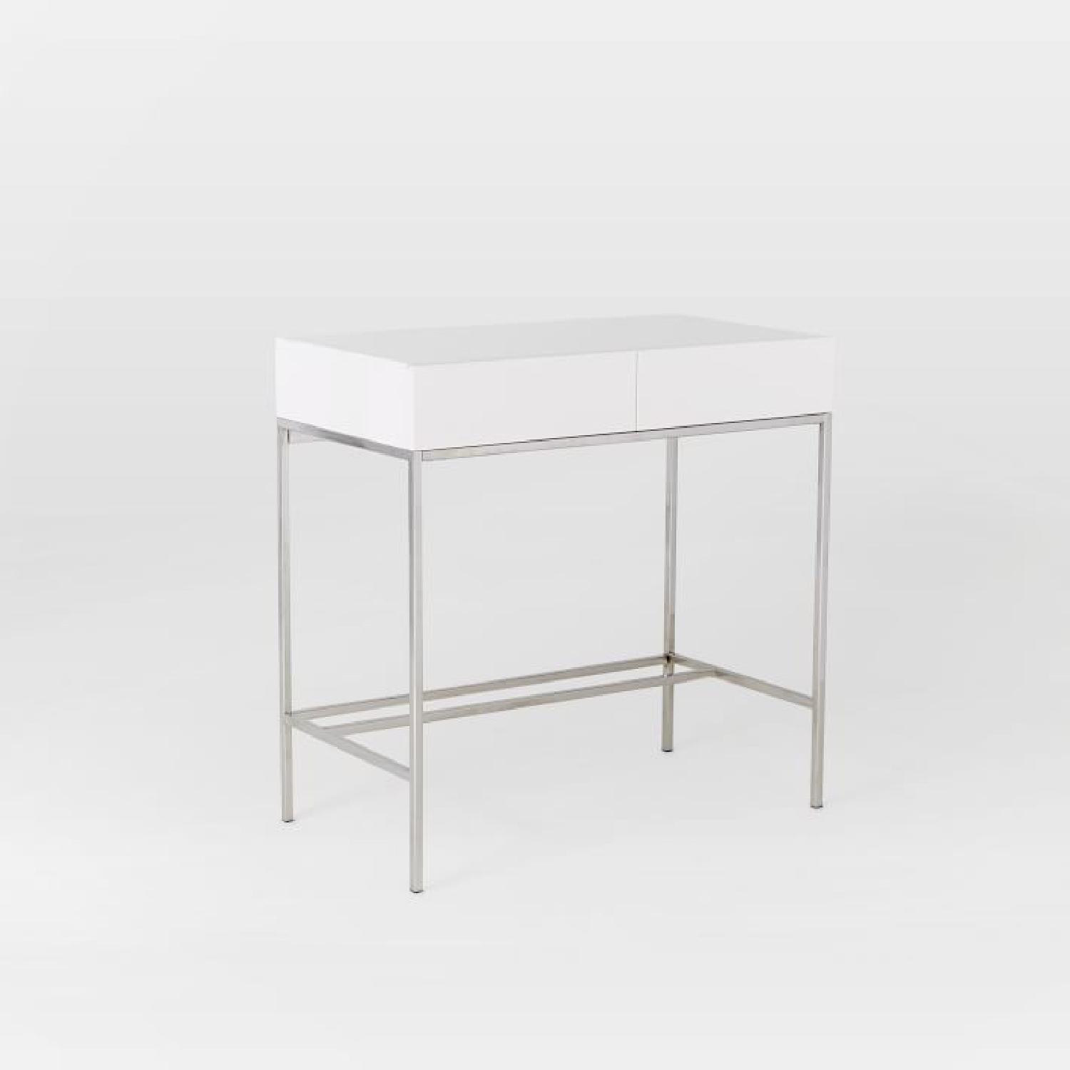 West Elm Lacquer White Mini Desk
