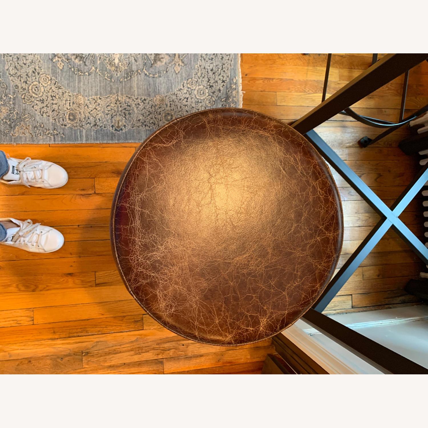 Pottery Barn Decker Leather Bar Stool - image-3