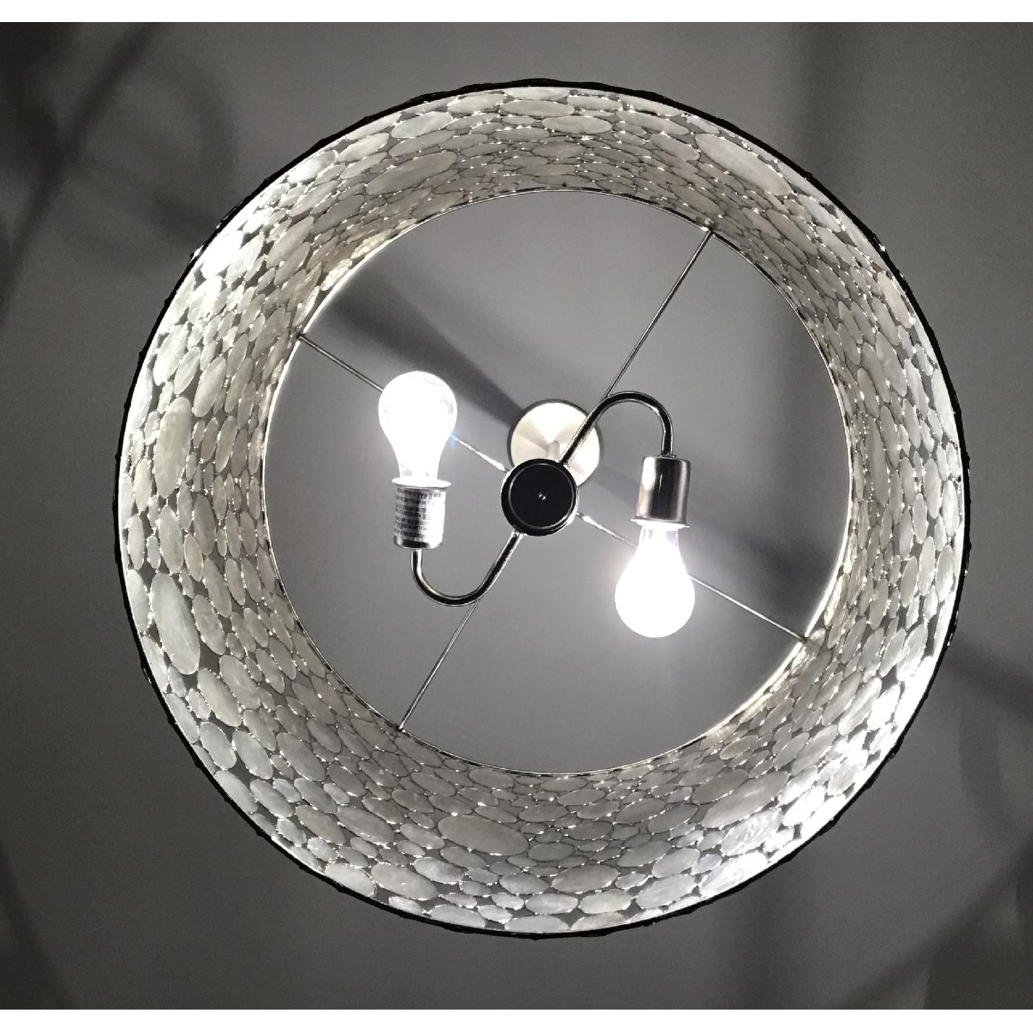 Pottery Barn Marina Capiz Drum pendant - image-3