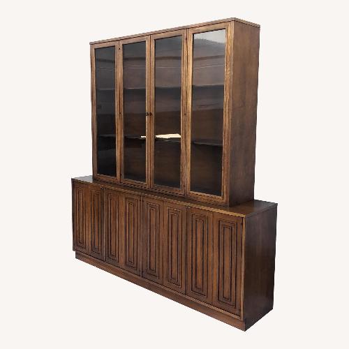 Used Broyhill Sculptra Mid-Century Modern Two-Piece Breakfront for sale on AptDeco