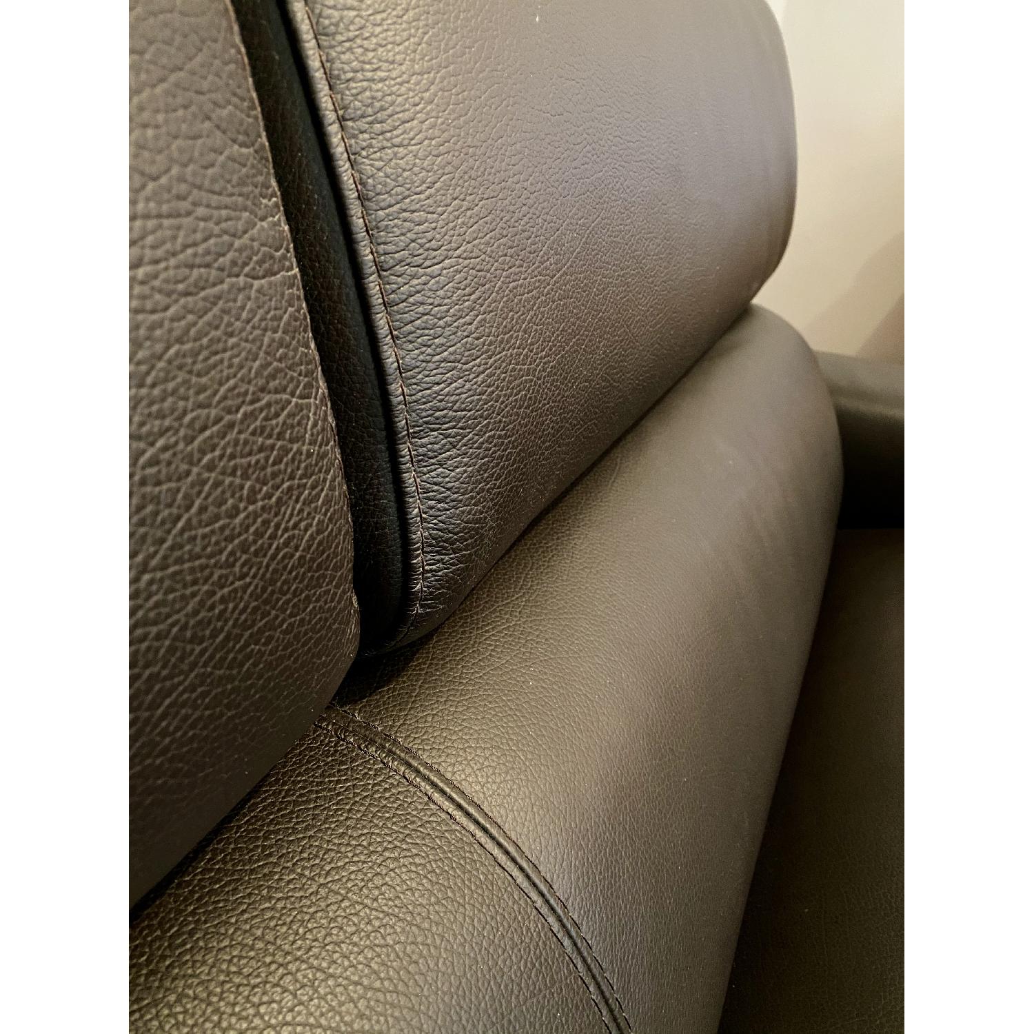 Dark Brown Leather Sleeper Sofa - image-3