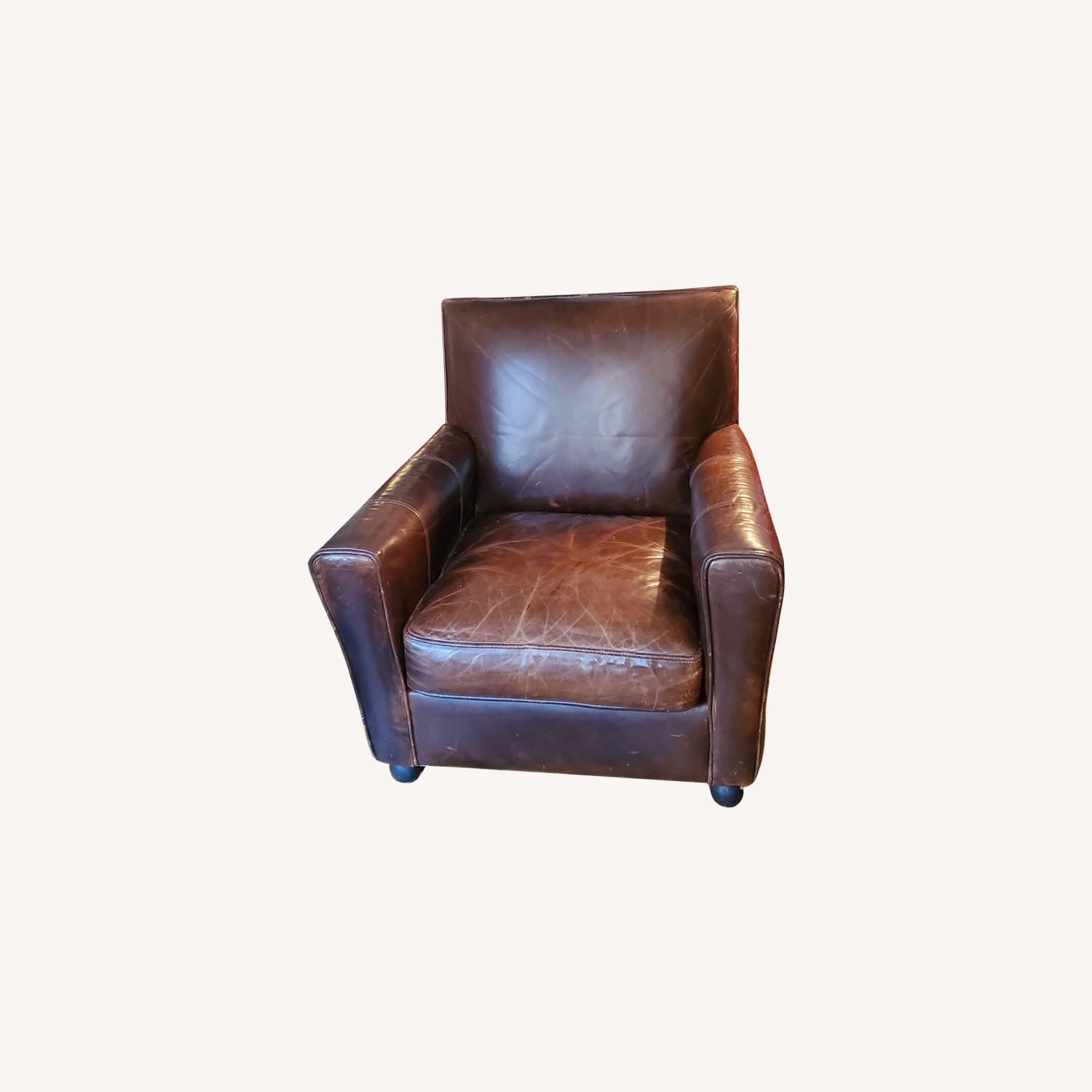 Bohemian Leather Reading Chair - image-0