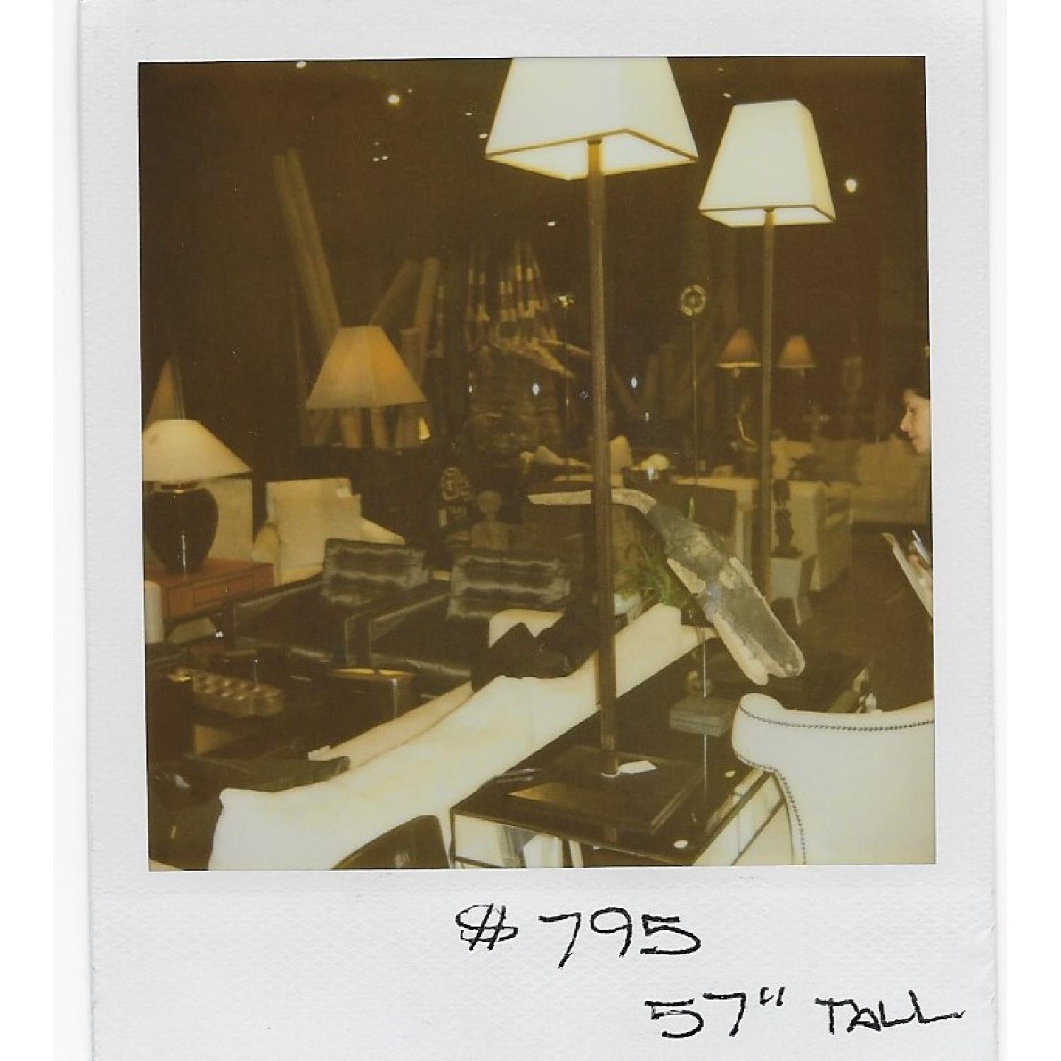 Andrew Martin Floor Lamps Walnut w/ Linen Shade - image-4