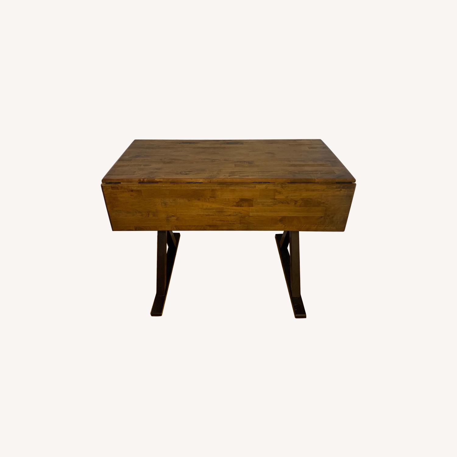 Beautiful Wood Dining Table Converts to Side Table AptDeco